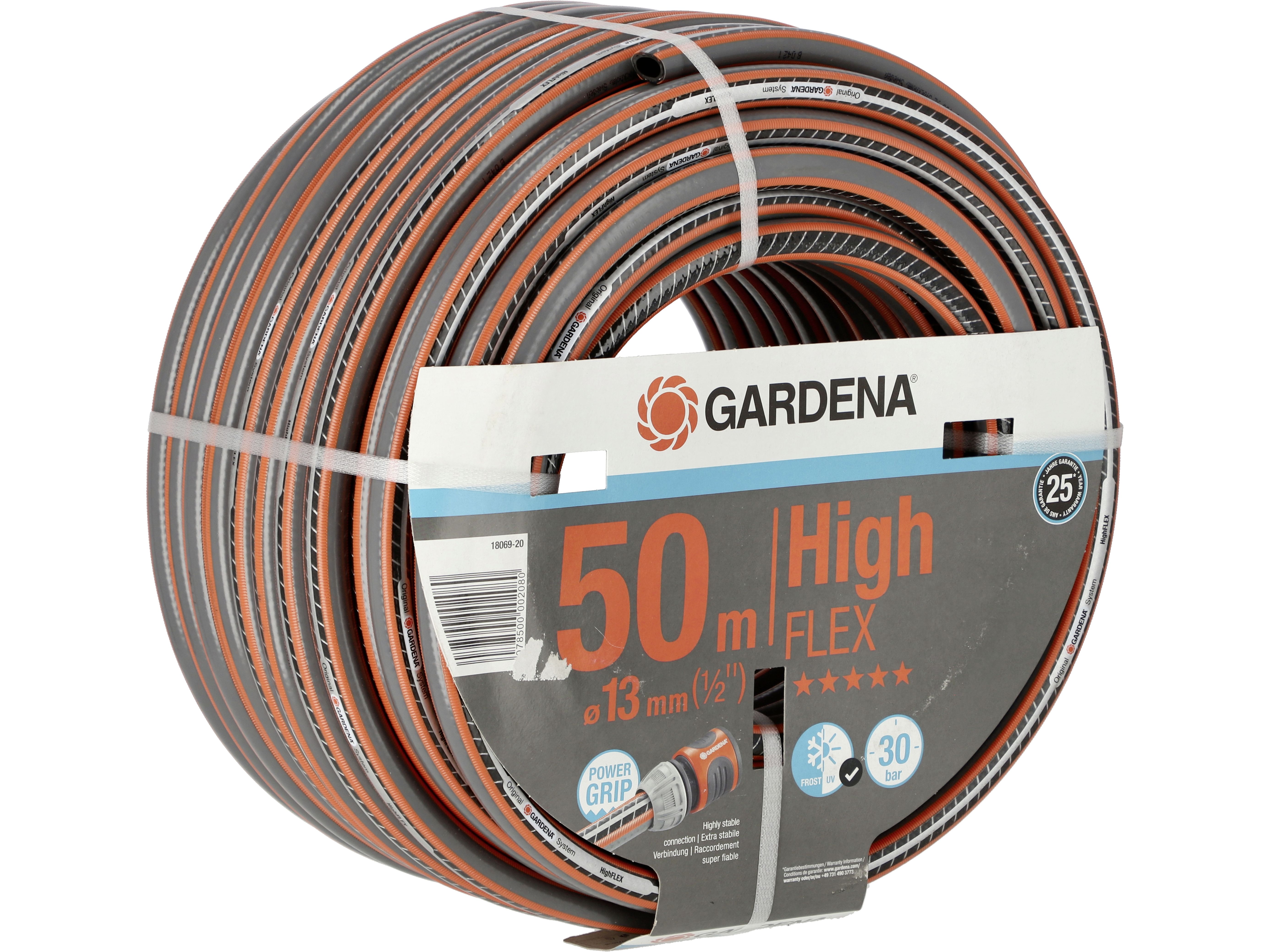GARDENA Comfort HighFLEX Gartenschlauch 50 m 1/2" orange; grau 30 bar 18069-20