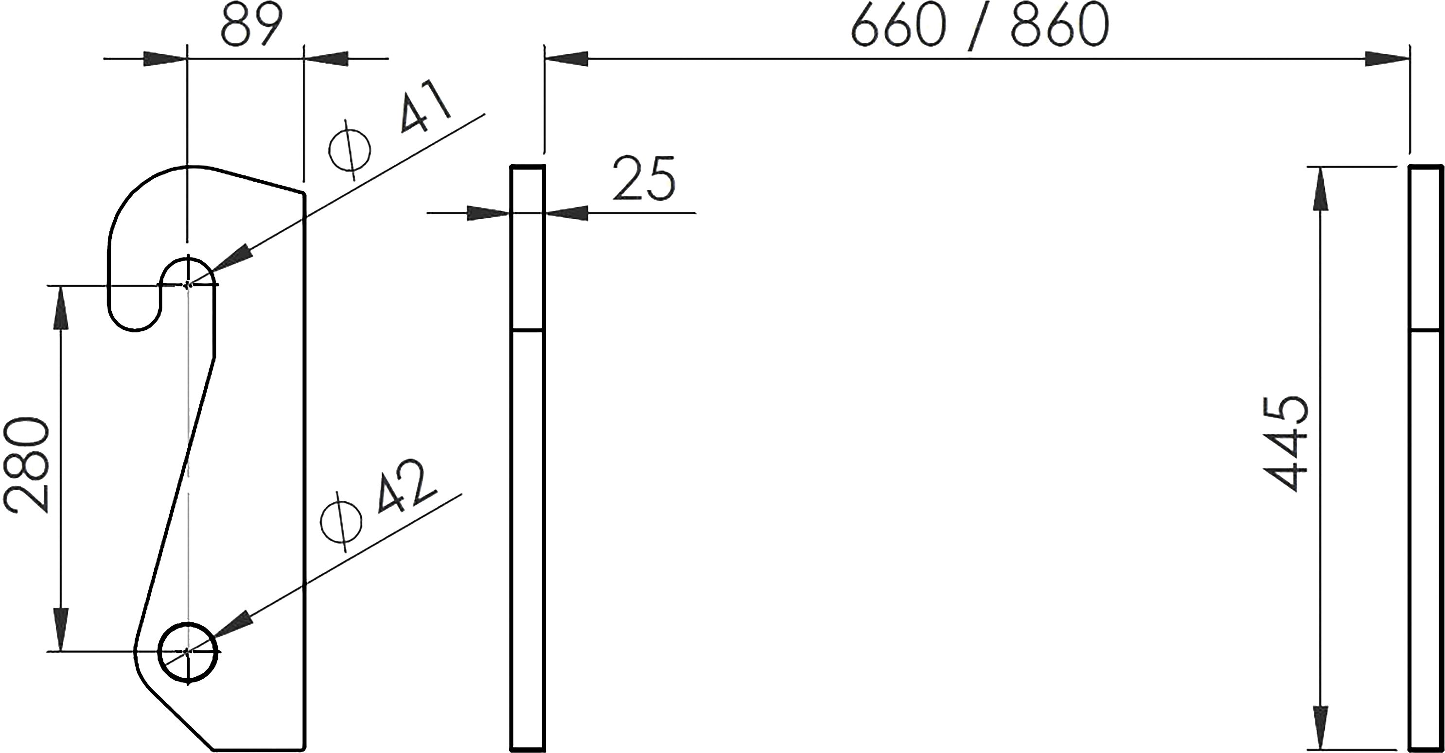 Düvelsdorf Anschweißplatte für Schäffer hydraulisch 42 mm (660 mm), 3519116