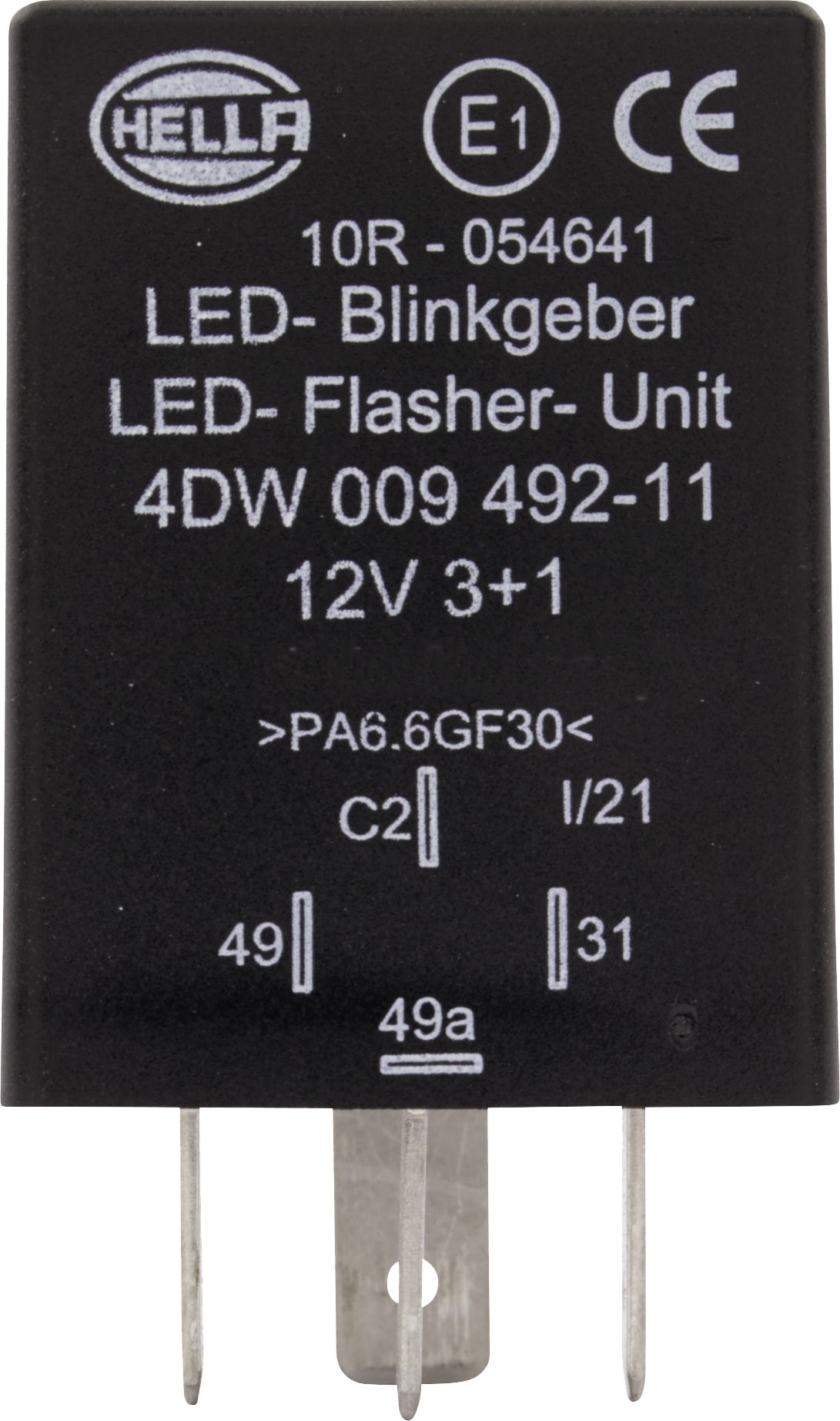 Hella Blinkgeber 12 V, 4-polig, für LED-Leuchten an Anhänger, 4DW 009 492-111
