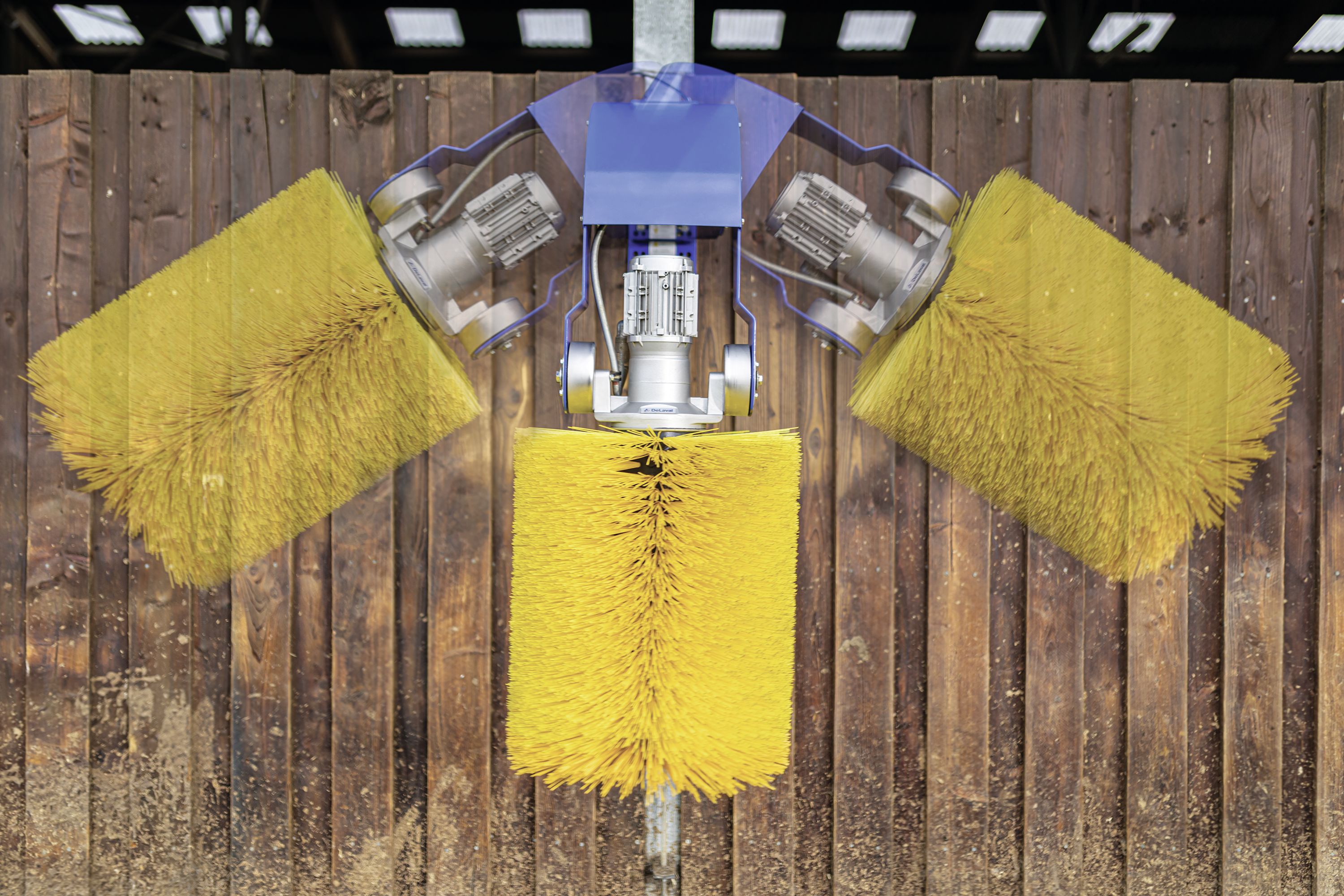 DeLaval Kuhbürste "SCB 3.1" 500 x 1.320 x 1.000 mm, Borstenbesatz Kunststoff, gelb, 180 mm, für bis zu 60 Kühe, 2150015825