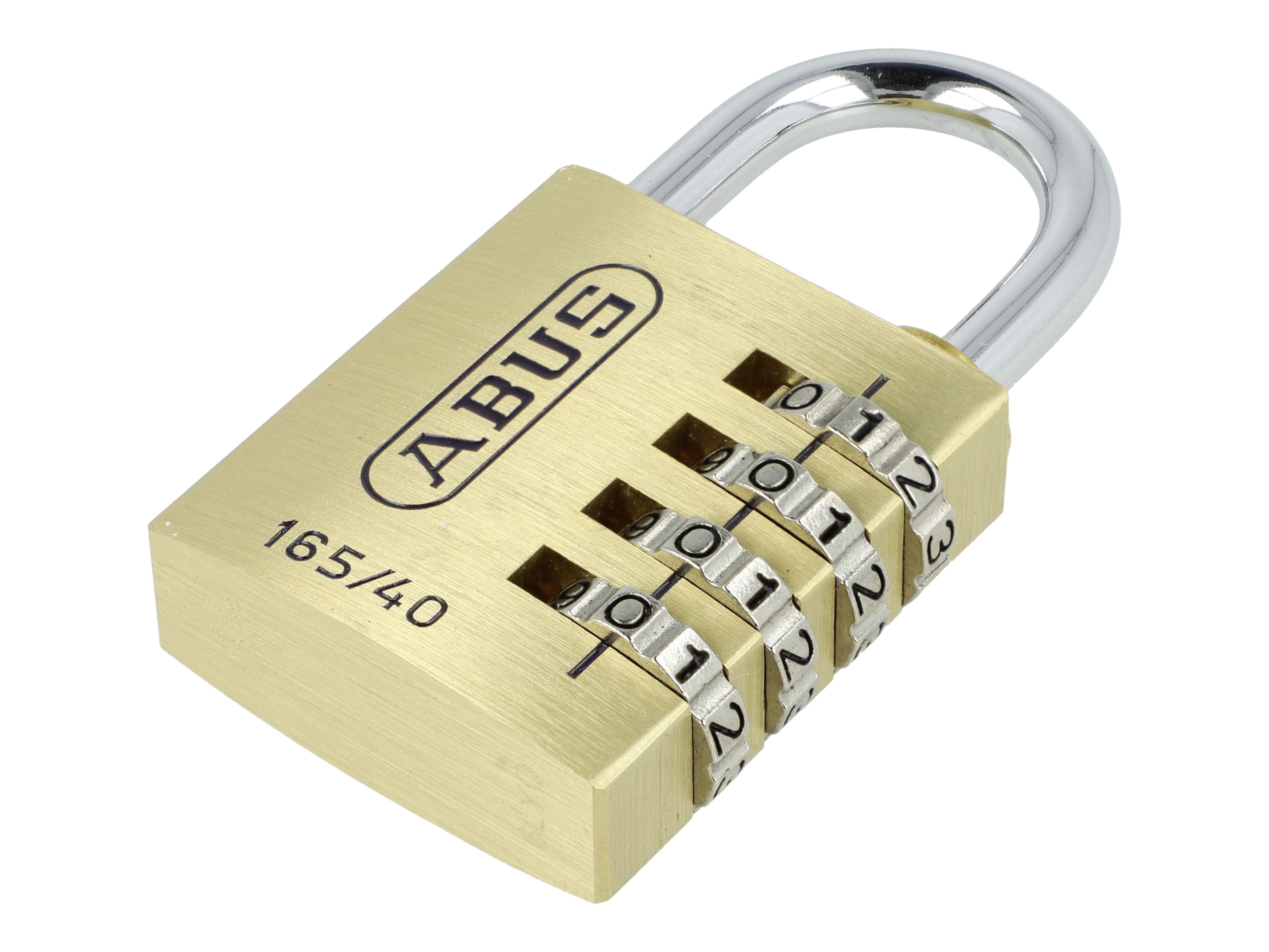 ABUS Zahlenschloss 165/40 Messing-Vorhängeschloss, Zahlencode, Kofferschloss / Spindschloss