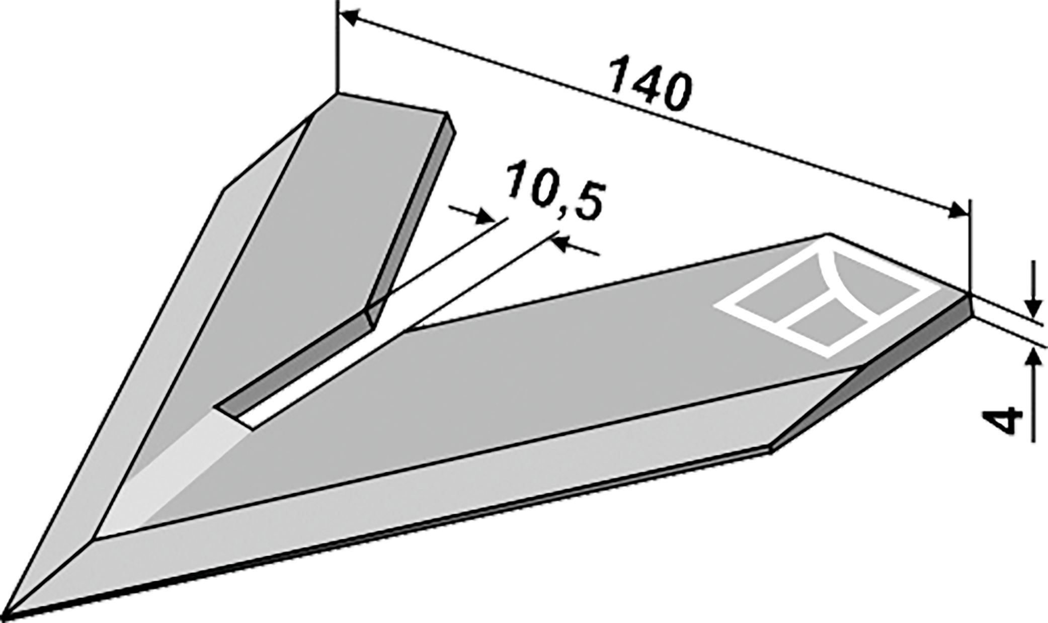 Industriehof Hackschar, Arbeitsbreite 140 mm, zum Anschweißen für Steketee, 1.10.1099