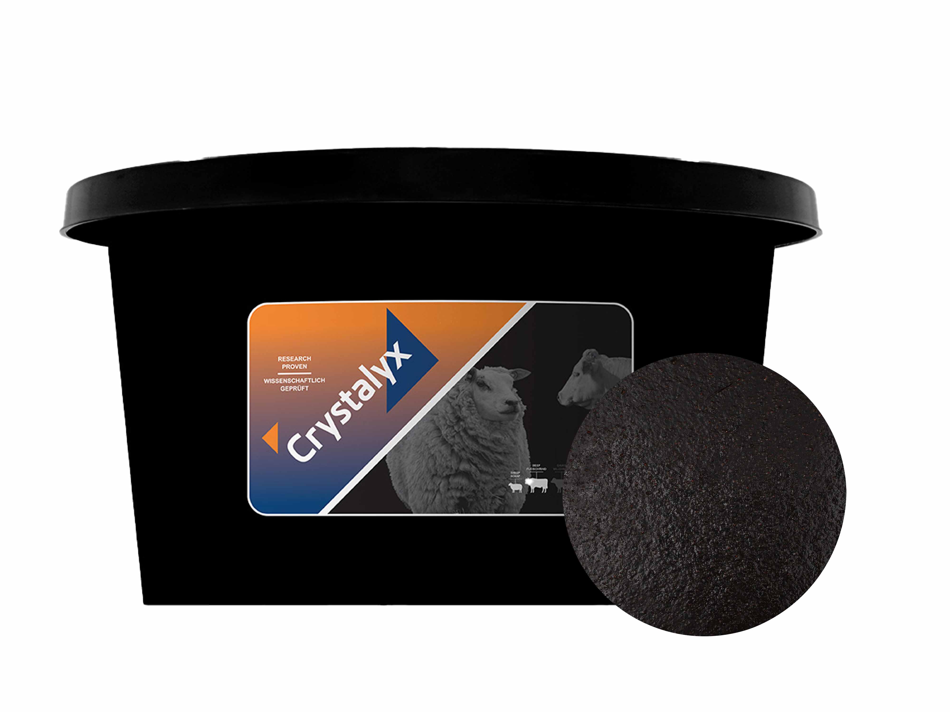 Crystalyx Garlyx energiereiche Leckmasse mit natürlichen Knoblauchbestandteilen für Rinder, Schafe, Ziegen und Gatterwild Leckmasse 80 kg Kübel
