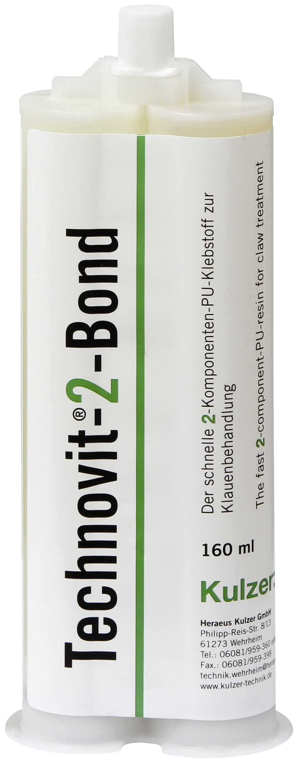 Technovit Ersatzkartusche "Technovit-2-Bond" 160 ml 2-Komponenten-PU-Kleber, für Klauenpflegeset, 16248