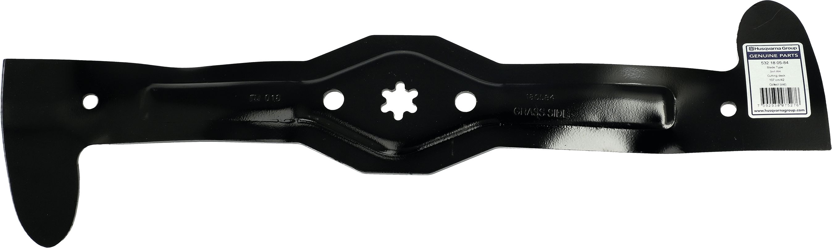 Husqvarna Rasenmähermesser 543 mm, oben rechts, für Rasentraktor Husqvarna, Jonsered, McCulloch, Partner, Rally, 5321805-84