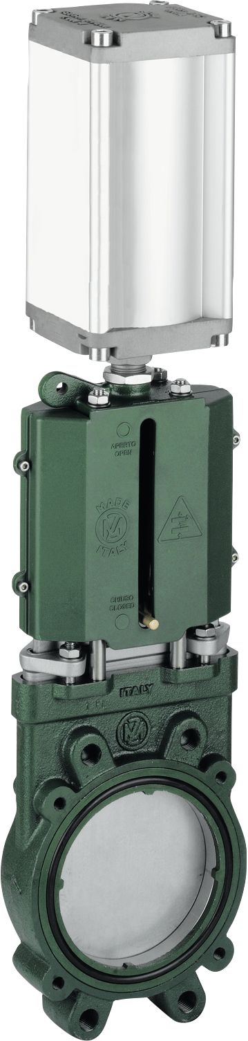 MZ Gülleschieber Flansch 8" Lochkreis 295 mm, mit doppeltwirkendem Pneumatikzylinder, 8047 200000