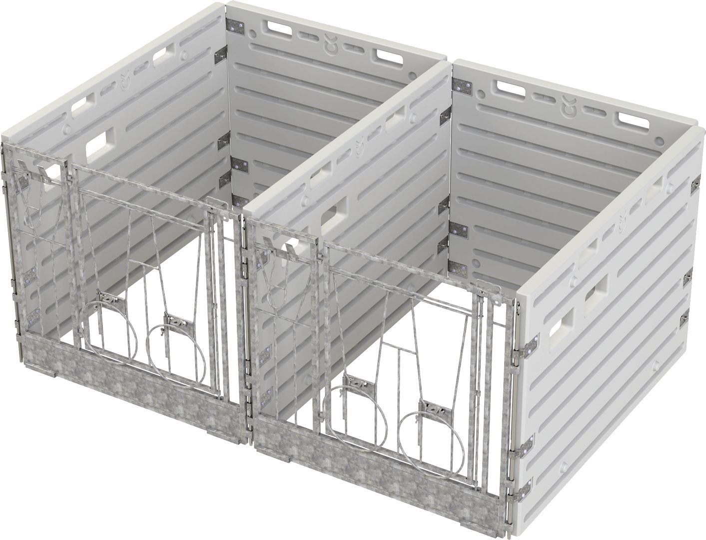 KERBL Kälberbox modular Doppelbucht freistehend, Liegefläche pro Bucht 160 x 115 cm, 14628