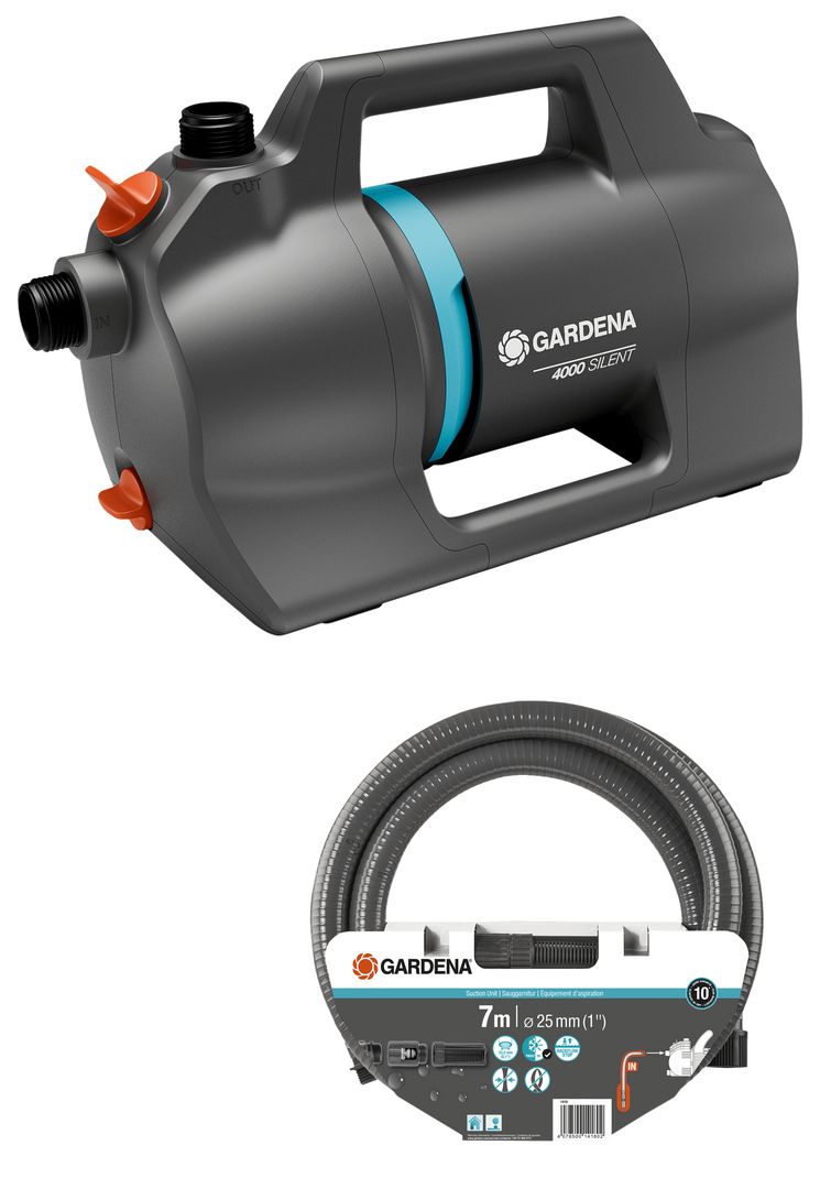 GARDENA Gartenpumpe 4100 Silent Saugschlauch-Set 09052-20