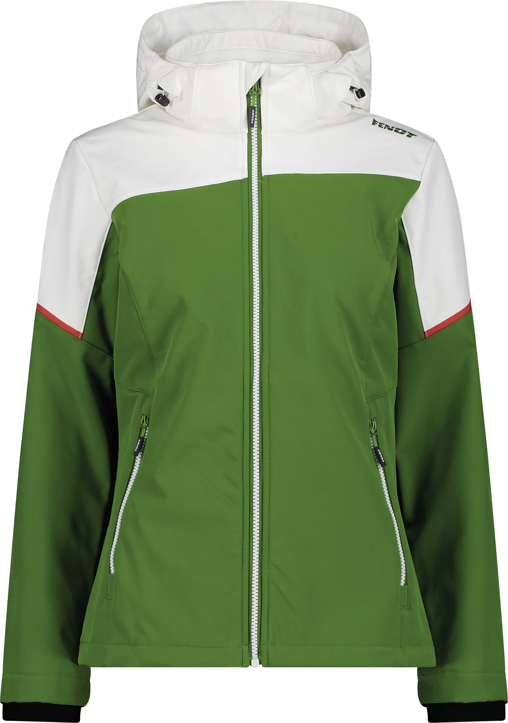 Fendt Softshelljacke Damen Gr. 2XL, weiß; grün; rot, von CMP, X991022041000