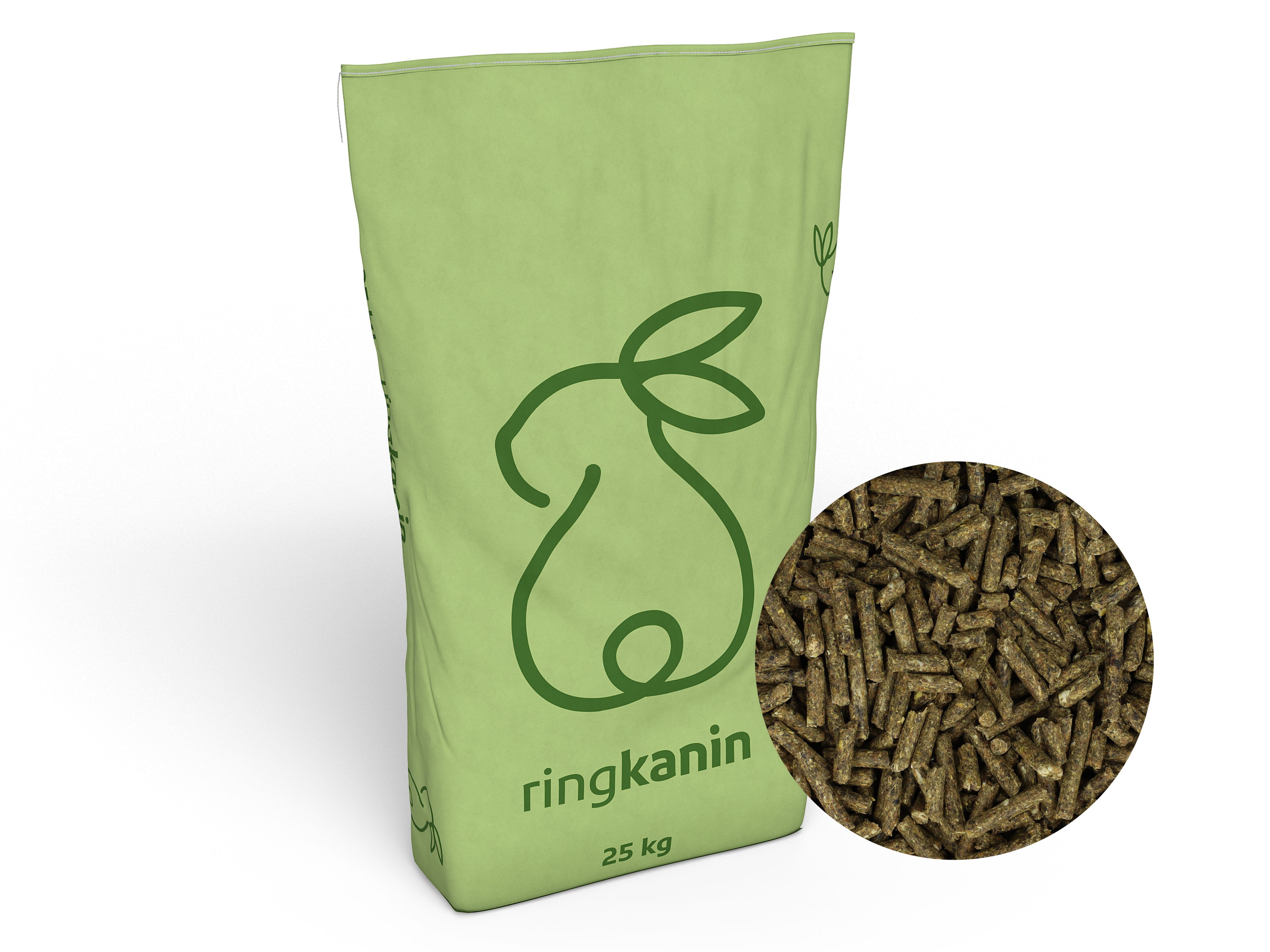 ringkanin Kräuter (Vorteilspack) schmackhaftes Kaninchenfutter, Nagerfutter, Hasenfutter mit Kräuterextrakt Pellet 25 kg Sack