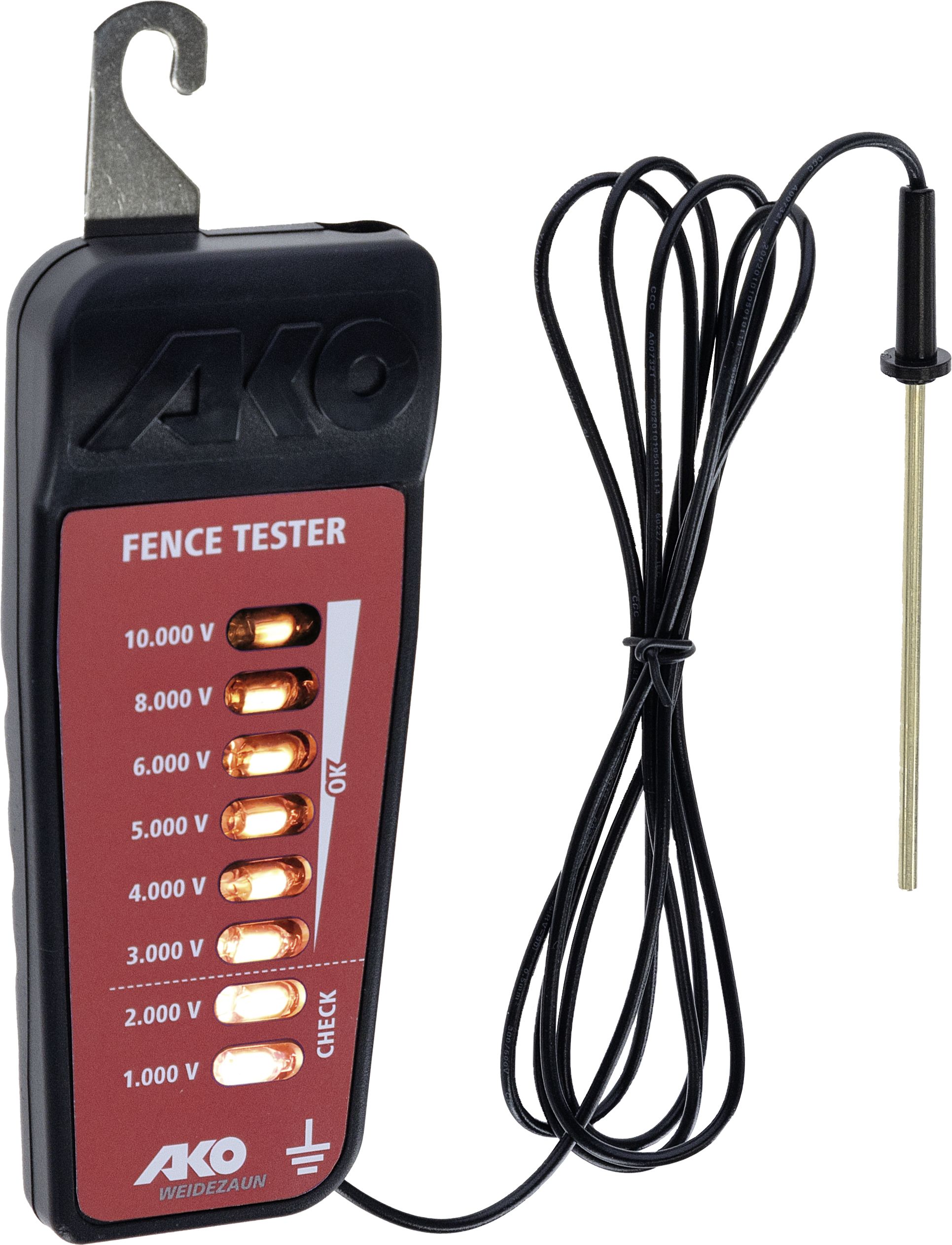 Ako Weidezaunprüfer 8-stufig Messbereich Zaunspannung 1.000 bis 10.000 V, 442322