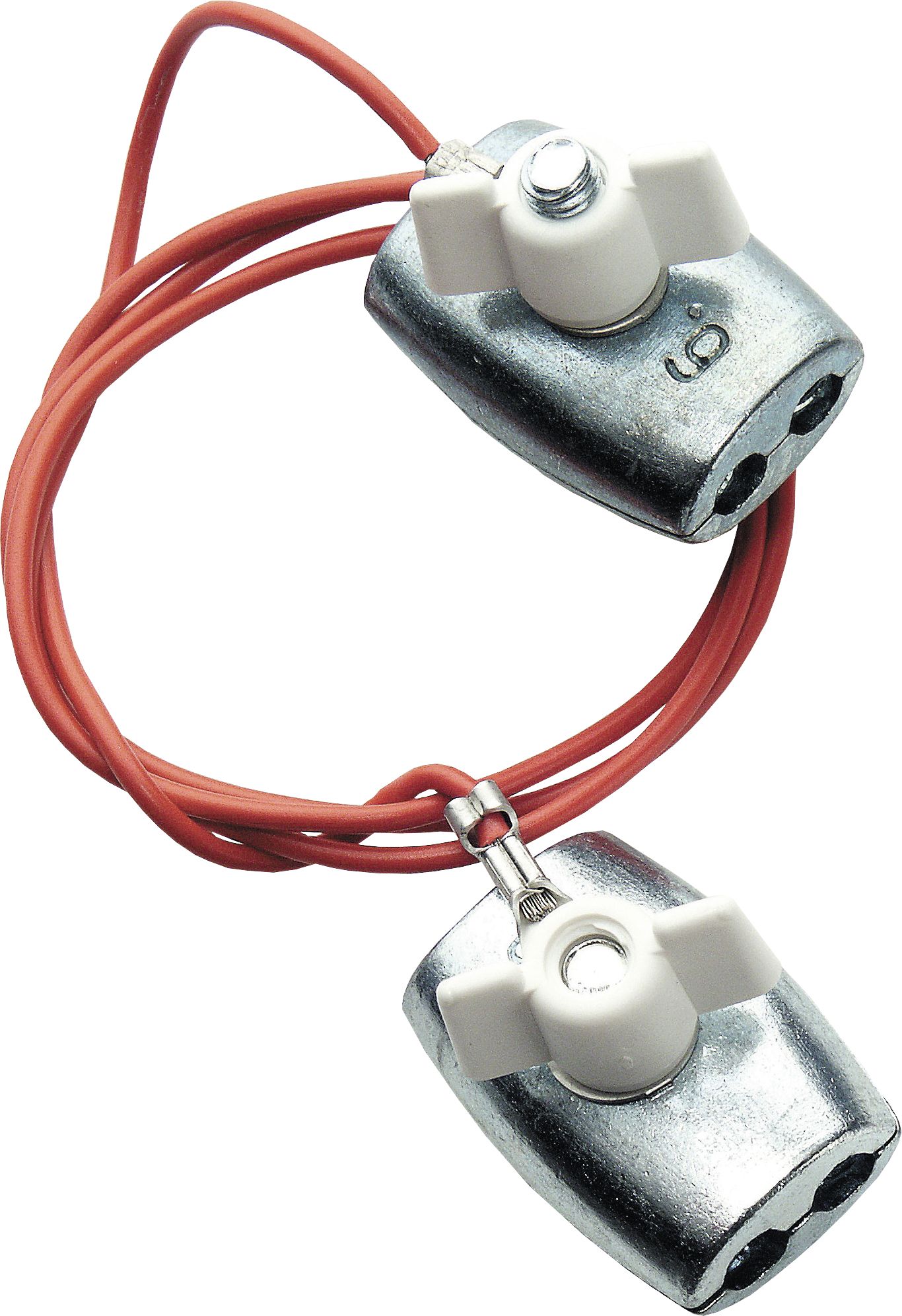 Ako Zaunverbindungskabel 80 cm für Verbindung Zaun/Zaun 2-fach, 2 x Seilklemme bis 6,5 mm, rot, 44629/011