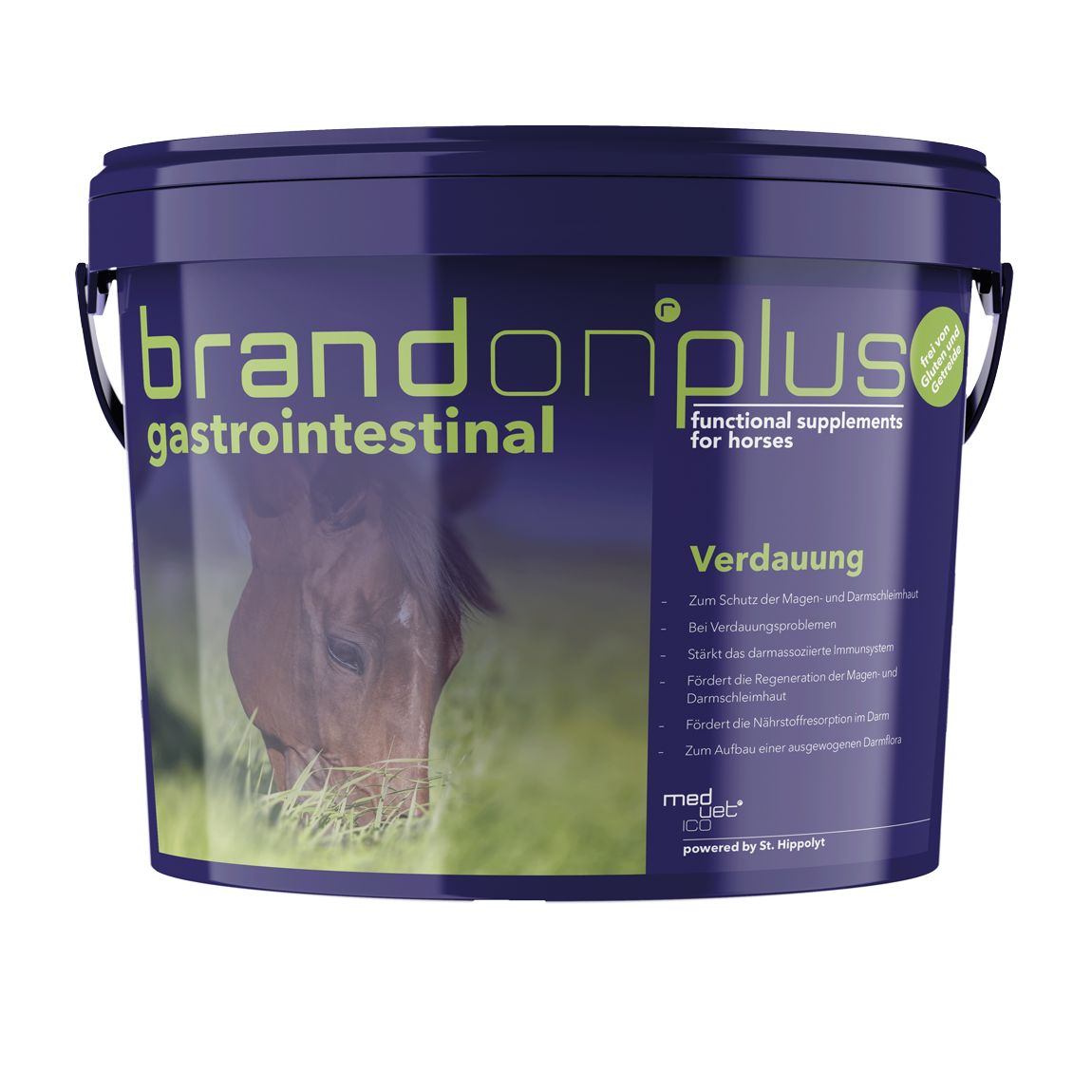 St. Hippolyt Medvetico Brandon plus Gastrointestinal mit Wirkstoffen für Magen und Darm von Pferden 3 kg Eimer
