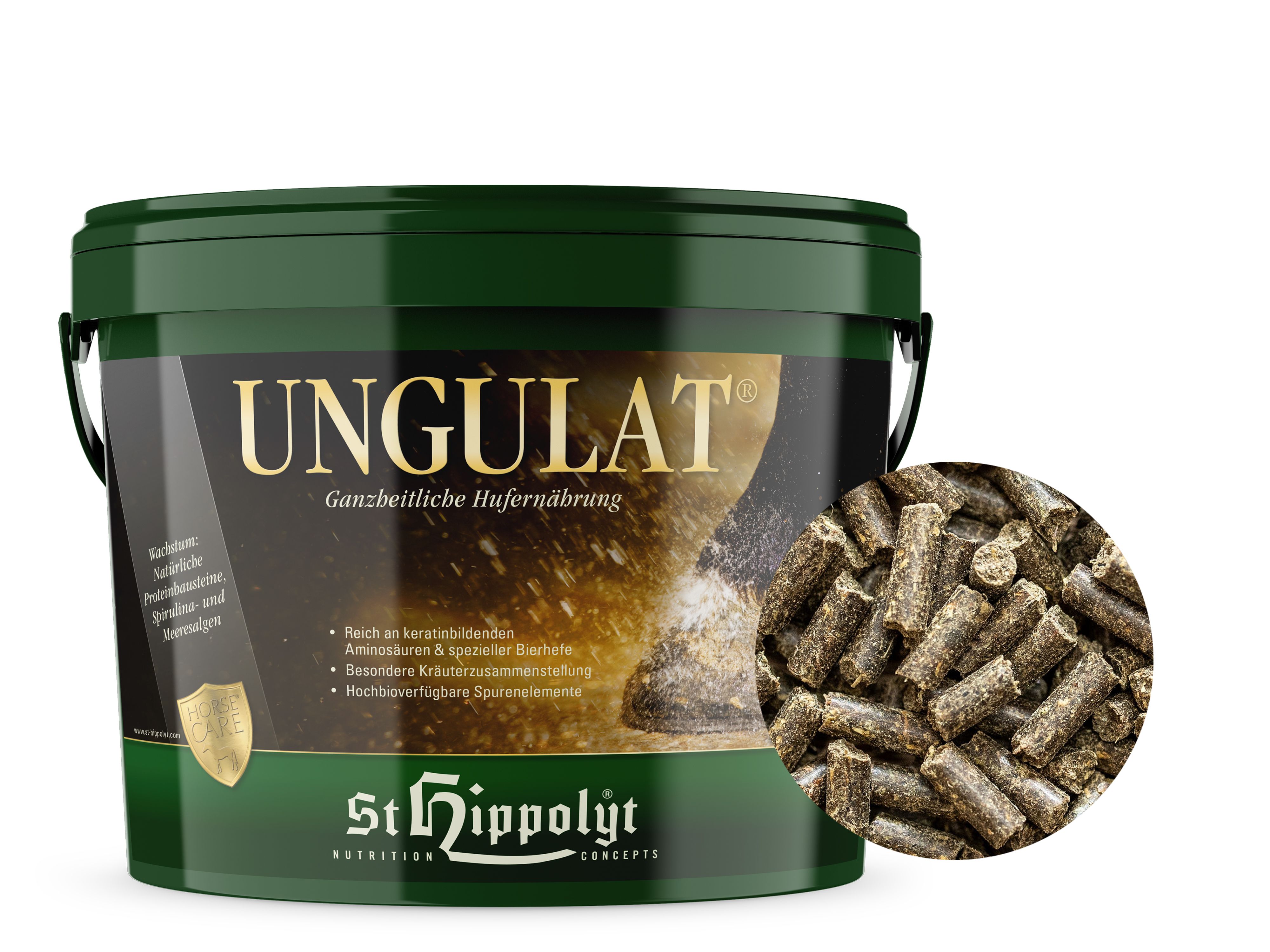 St. Hippolyt Ungulat Hufkur mit Wirkstoffen für die Hufe von Pferden 10 kg Eimer