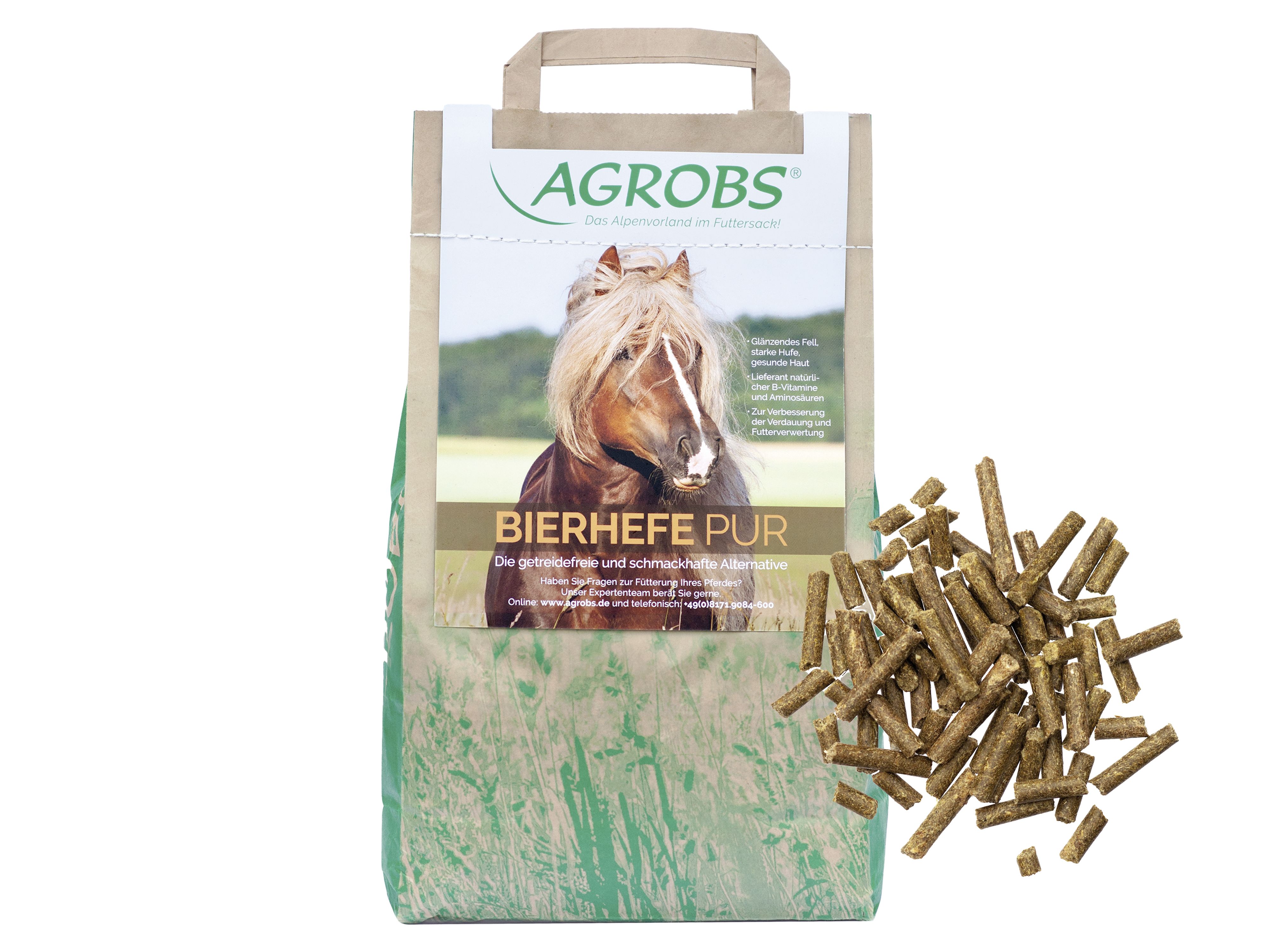 AGROBS Bierhefe pur getreidefreies Zusatzfutter mit natürlichen B-Vitaminen 10 kg Beutel