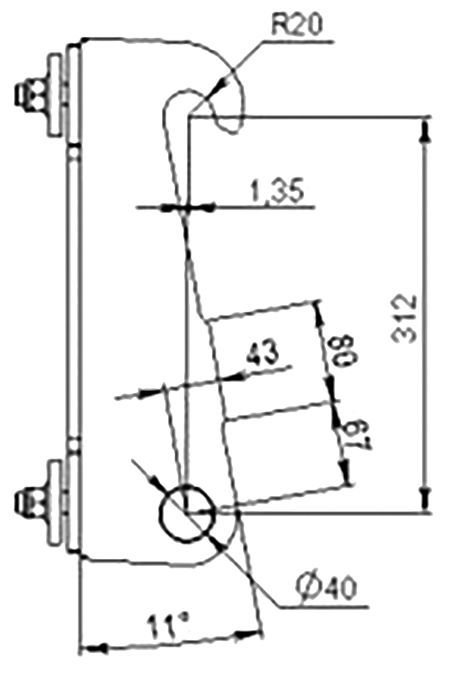 Düvelsdorf Anschraubplatte D-Lock für Radlader Komatsu WA65 – 85, 2 St., 5120160