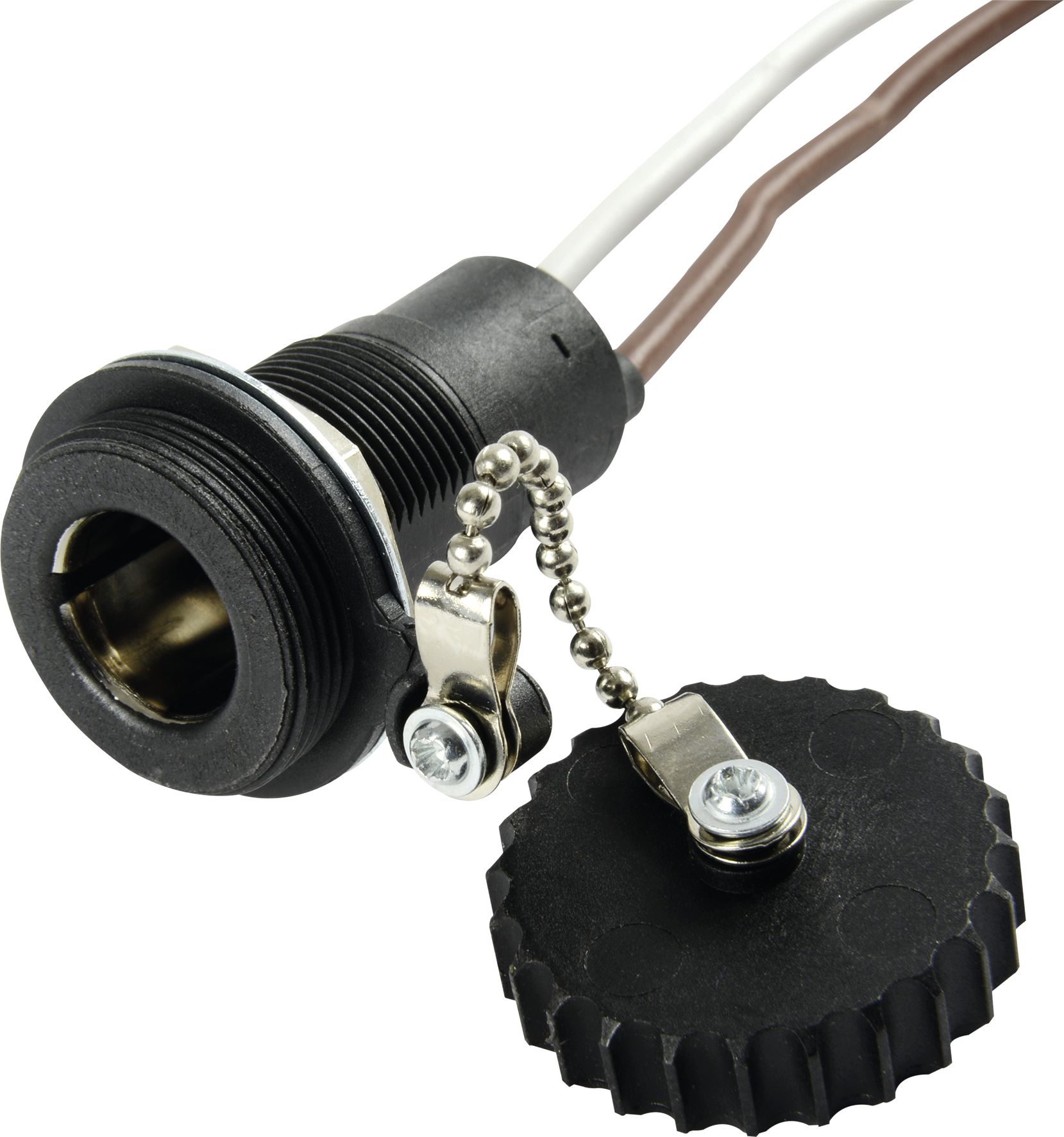 Herth + Buss Steckdose 1-polig, 6 – 24 V, 16 A, Kunststoff, mit Schraubverschluss unverlierbar, 51 306 730