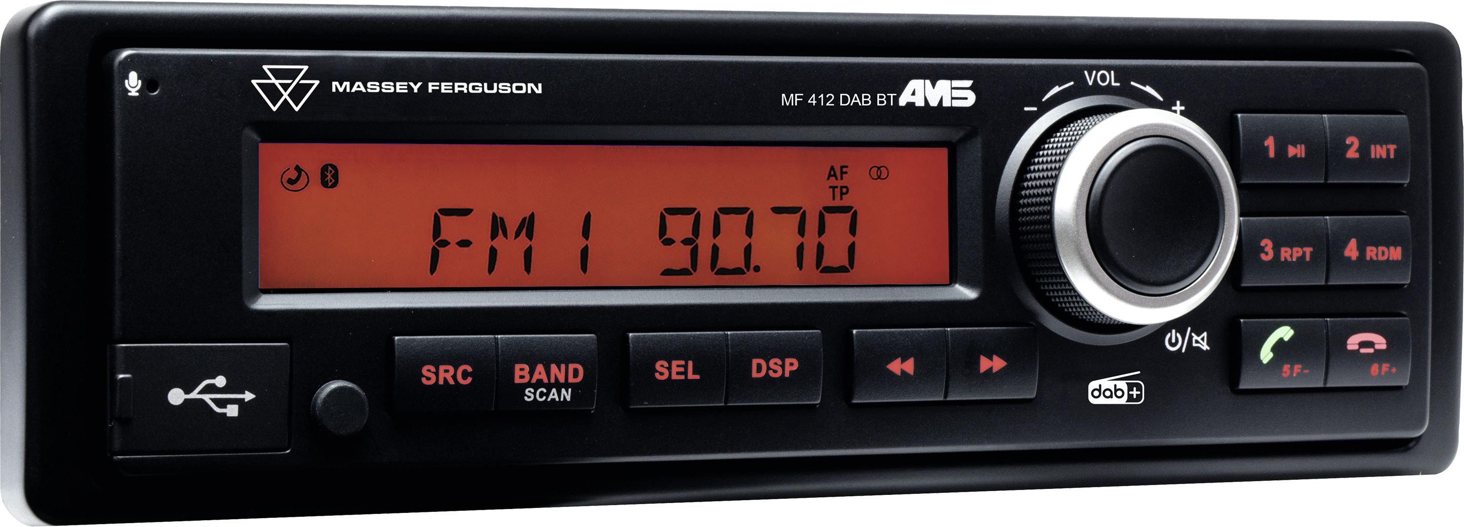 Massey Ferguson Radio "MF 412 DAB BT" mit kurzer Einbautiefe, Mikrofon und DAB+, X991450187000