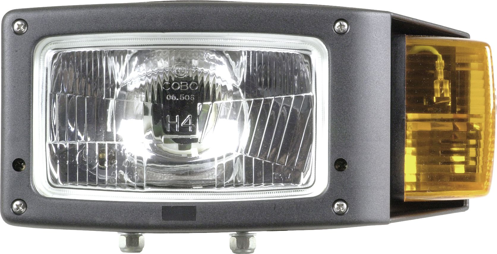 Herth + Buss Hauptscheinwerfer links, H4; T4W, 12 V; 24 V, 252 x 119 x 129,5 mm, Anbau, 81 658 046