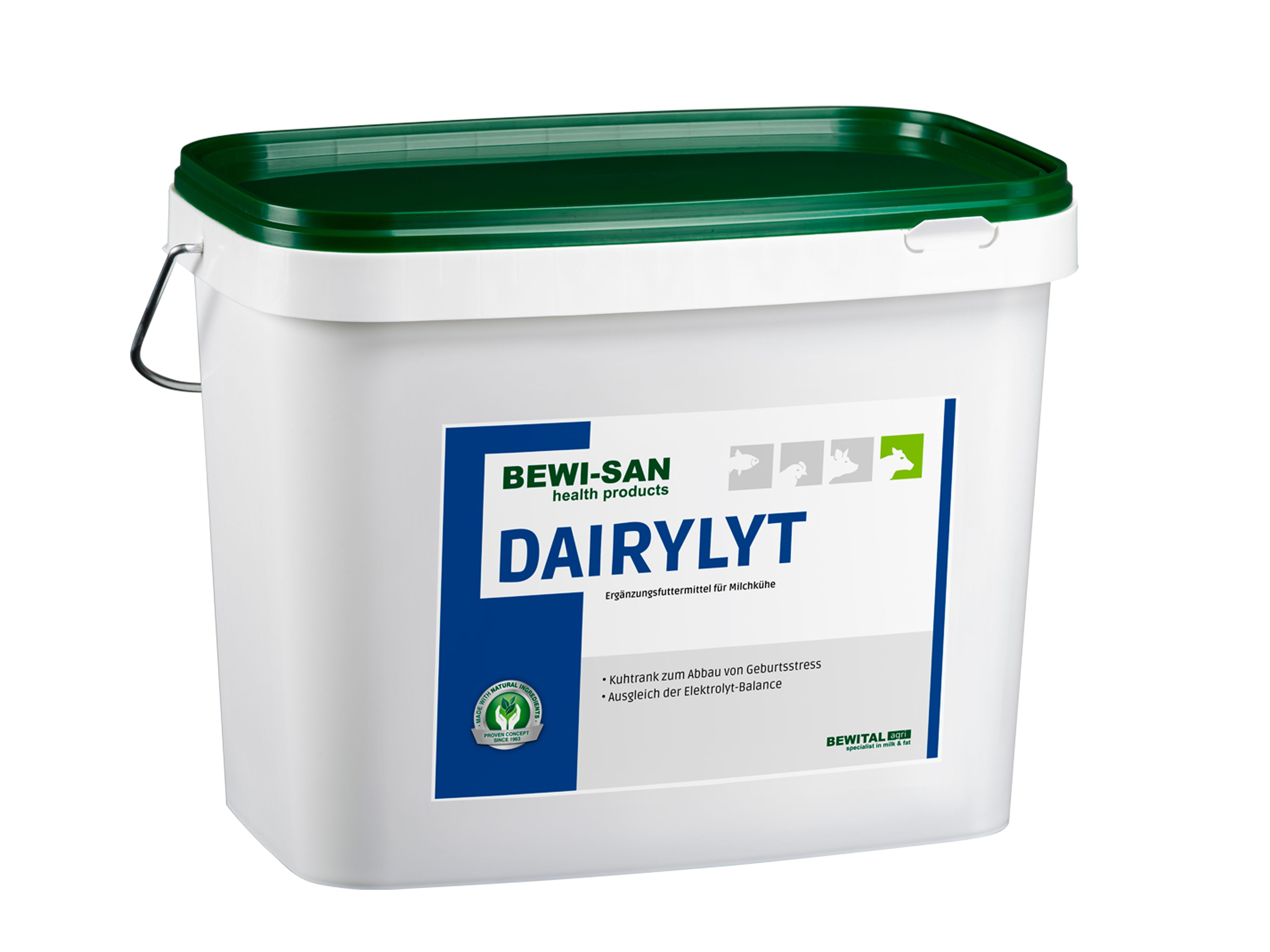 BEWI-SAN Dairylyt Kuhtrank zur Vitalisierung von Milchkühen direkt nach dem Abkalben Pulver 10 kg Eimer