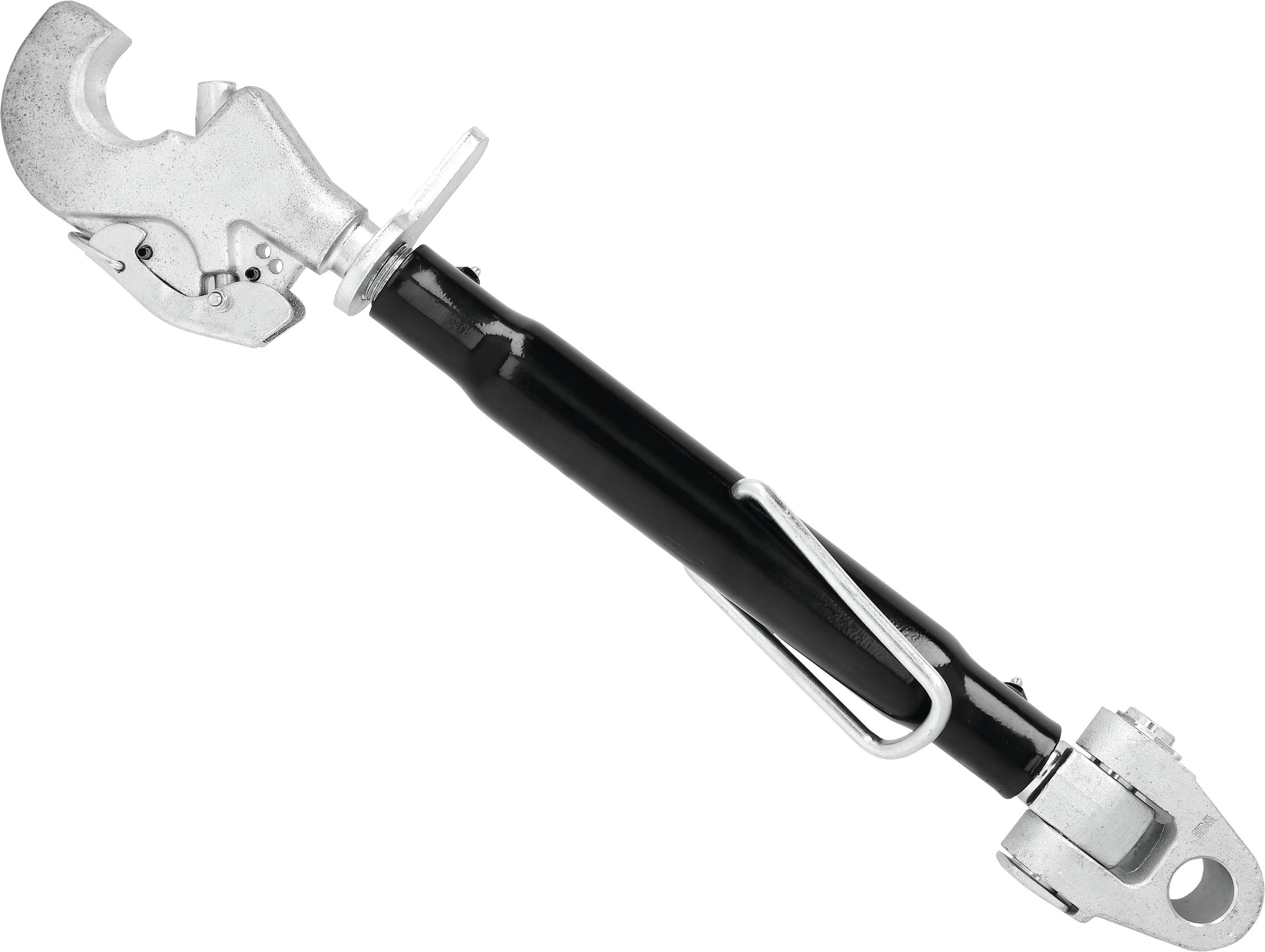 Oberlenker Kat. 3 600 – 920 mm, mit Fanghaken und Gabelgelenk, M 36 x 3, pulverbeschichtet (Hülse), für