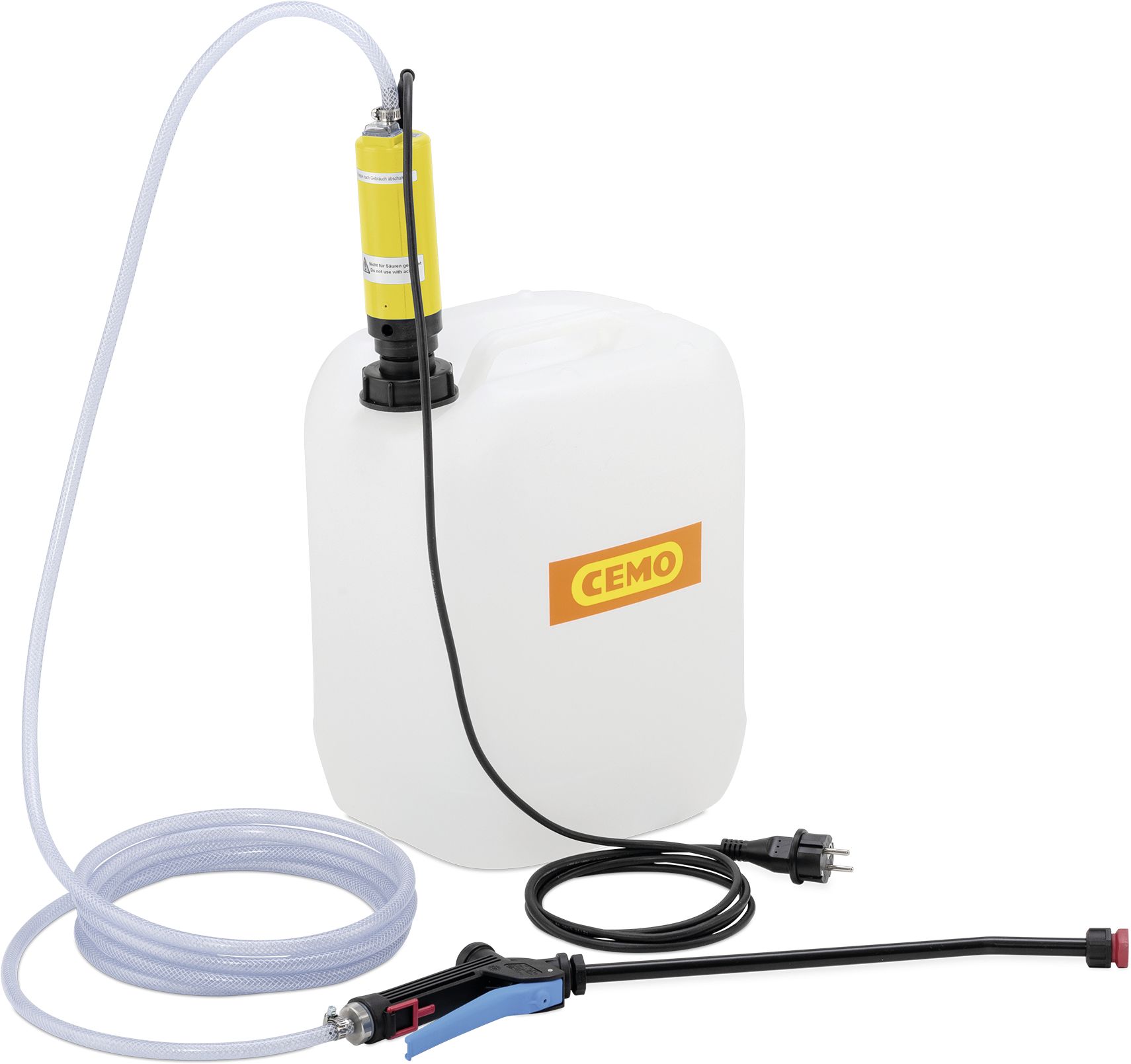 Cemo Kanistersprühgerät 20 l mit Kanister, 230 V-Elektropumpe und Sprühlanze, 7898