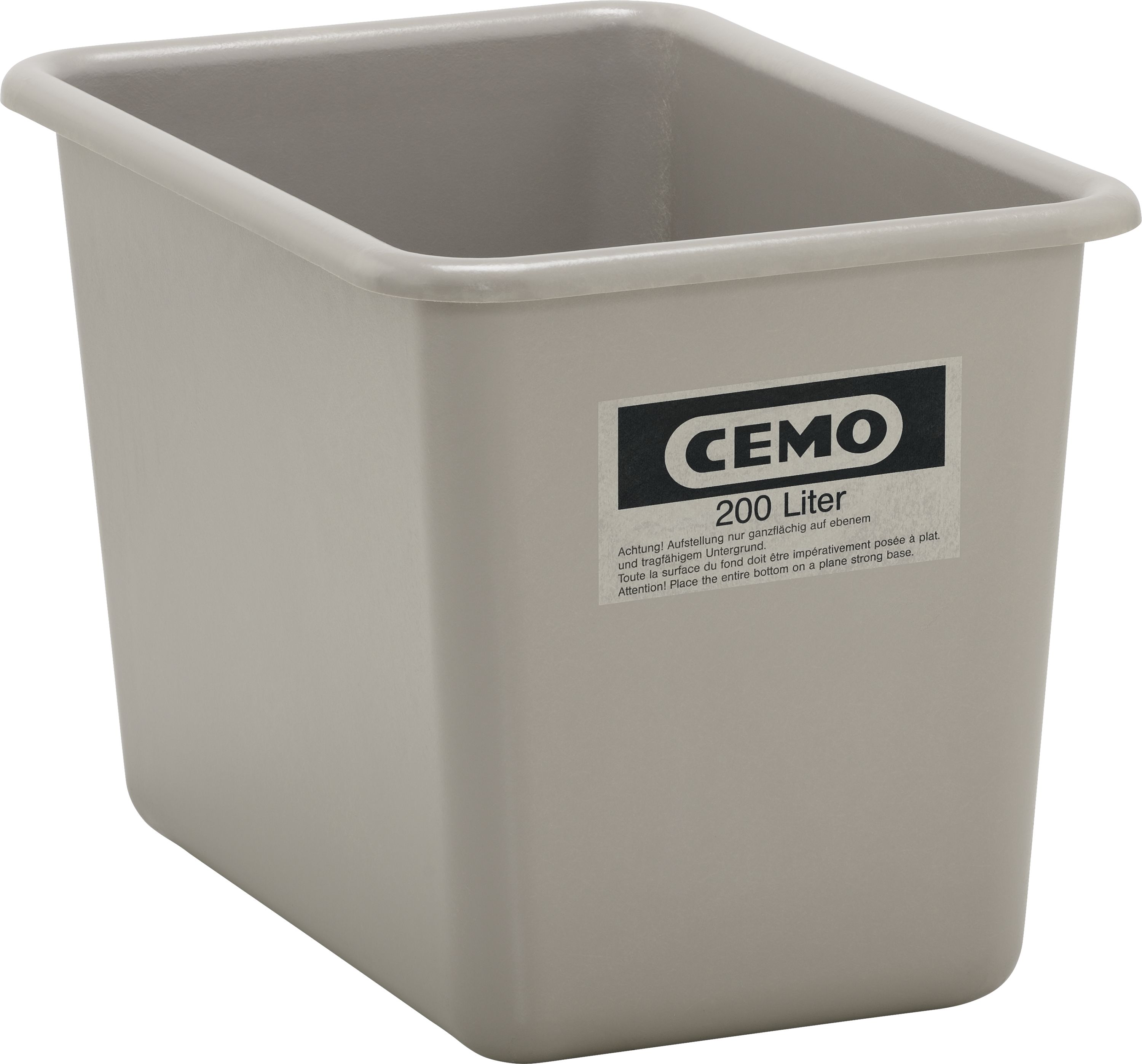 Cemo Lagerbehälter 200 l 88 x 57 x 60 cm, GFK, rechteckig, grau, 1160