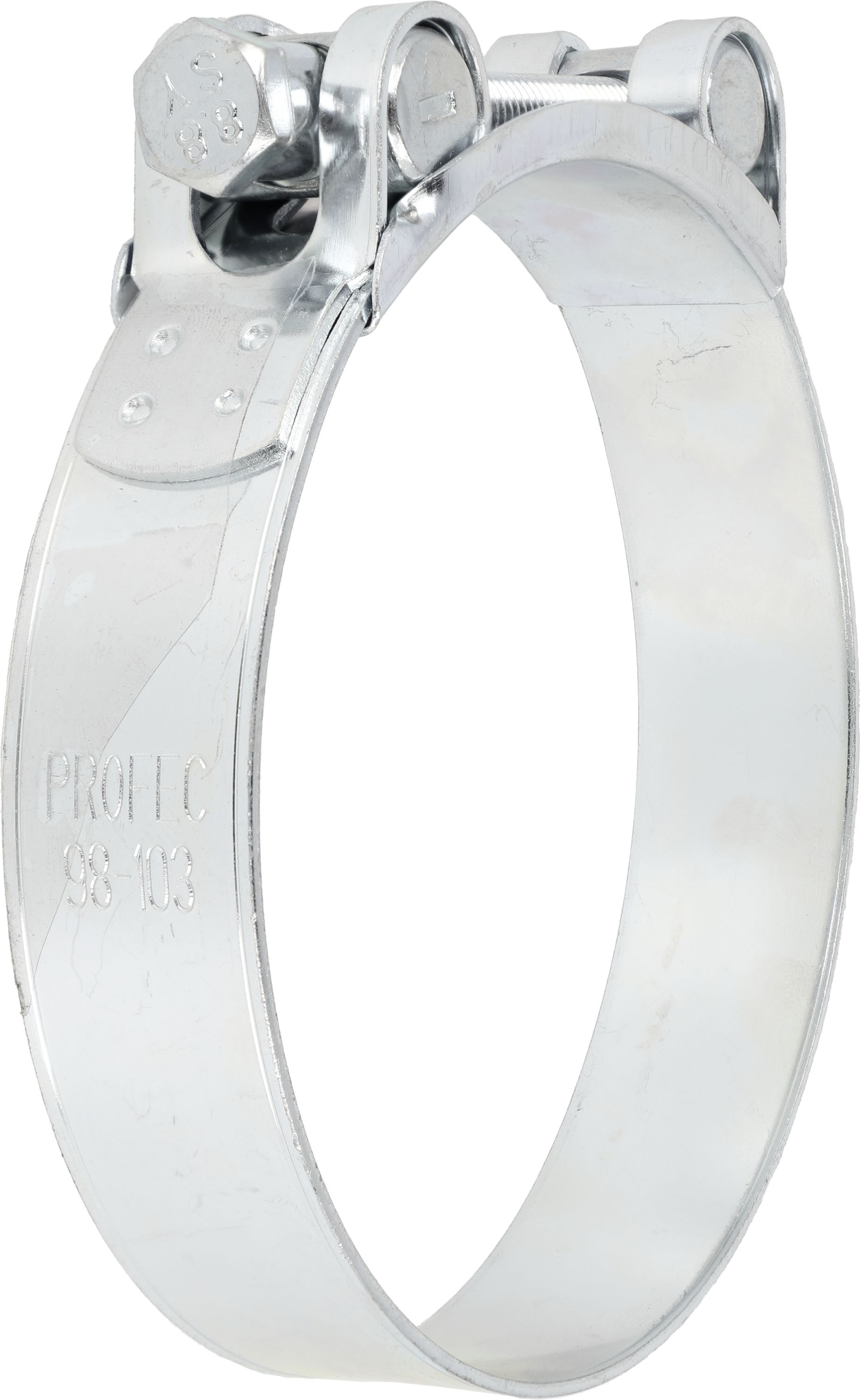 Spannbackenschelle W1, 104 – 112 mm, Stahl, verzinkt