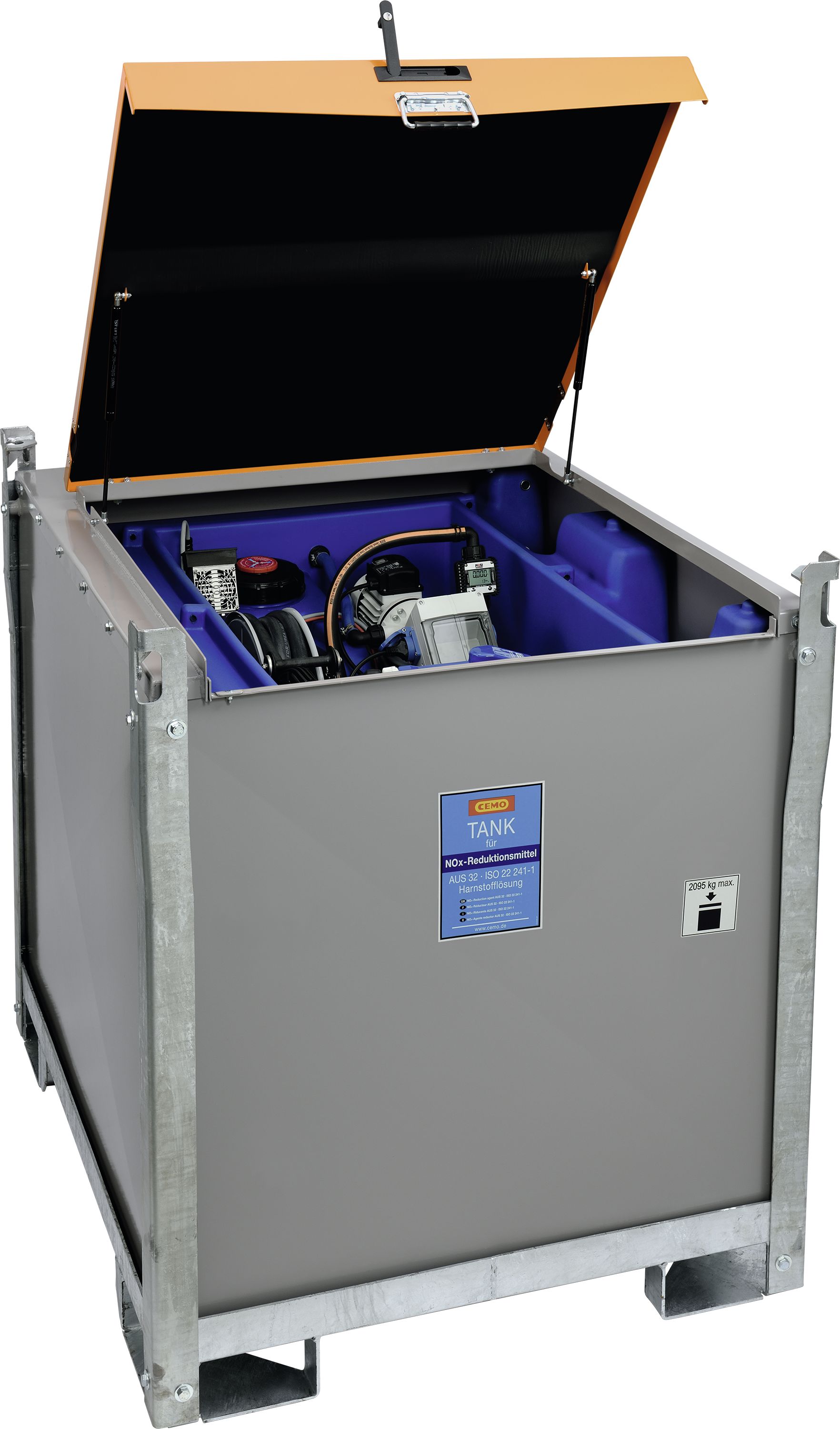 Cemo Tankanlage "Blue-Mobil Pro PE" 980 l, für AdBlue , mobil, 230 V-Pumpe, mit Deckel, 11159