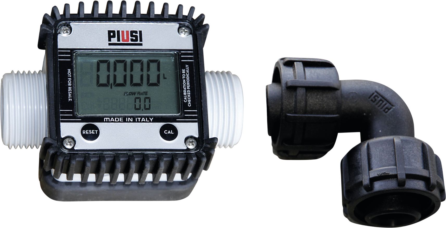 Cemo Durchflusszähler "K24" 6 – 100 l/min, digital, Winkelstück 90°, für AdBlue , für Tankanlage, Pumpe, 10274