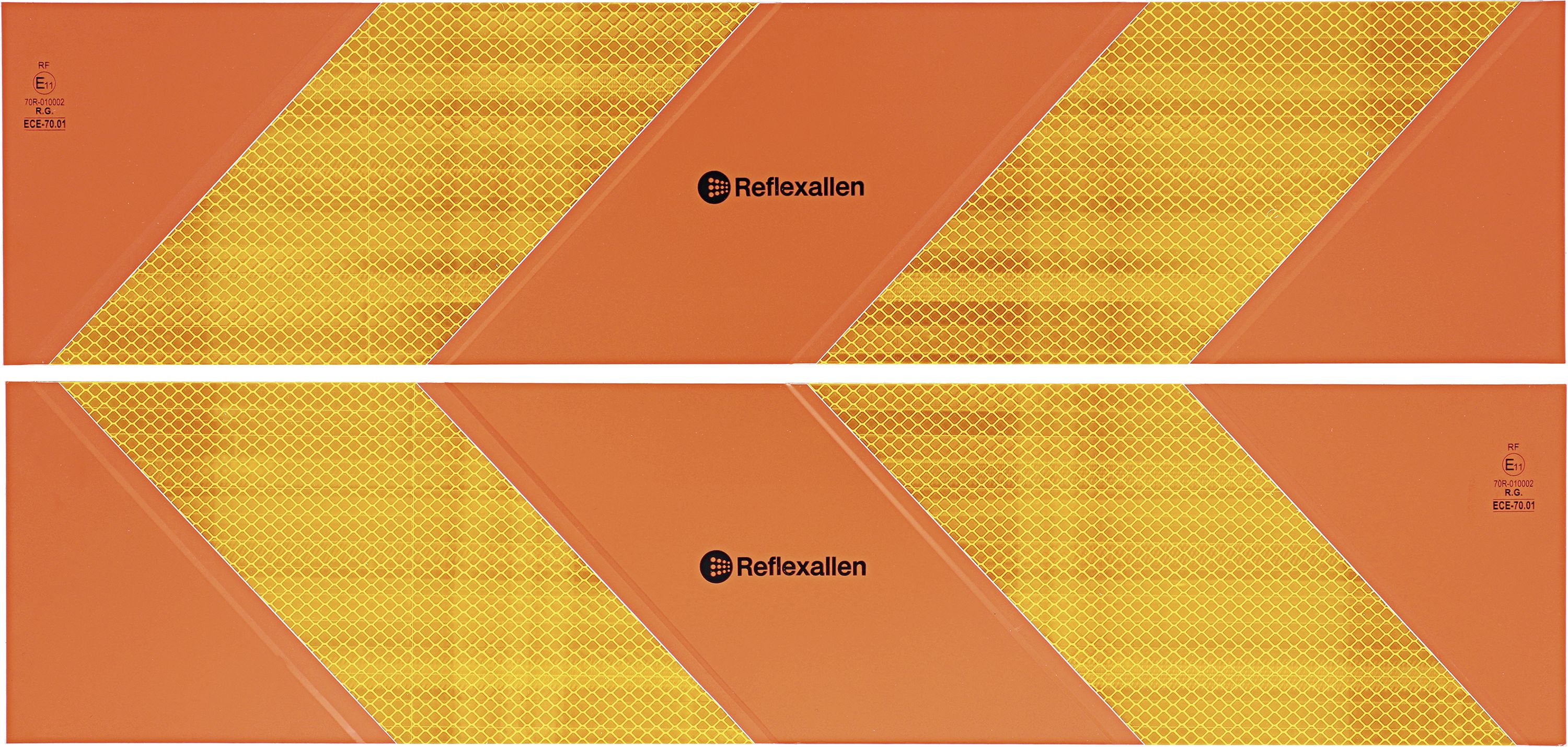 Warntafel 565 x 133 x 1 mm rot; orange, für LKW und Zugfahrzeuge, Aluminium; Stahlblech