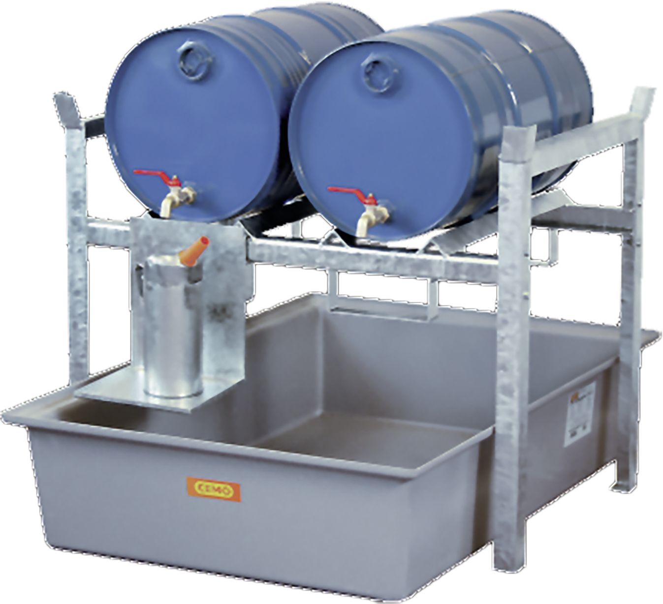 Cemo Regal "400" 128 x 84 x 99 cm, 1 x Fassauflage 2 x 60/1 x 200, GFK-Wanne, 7663