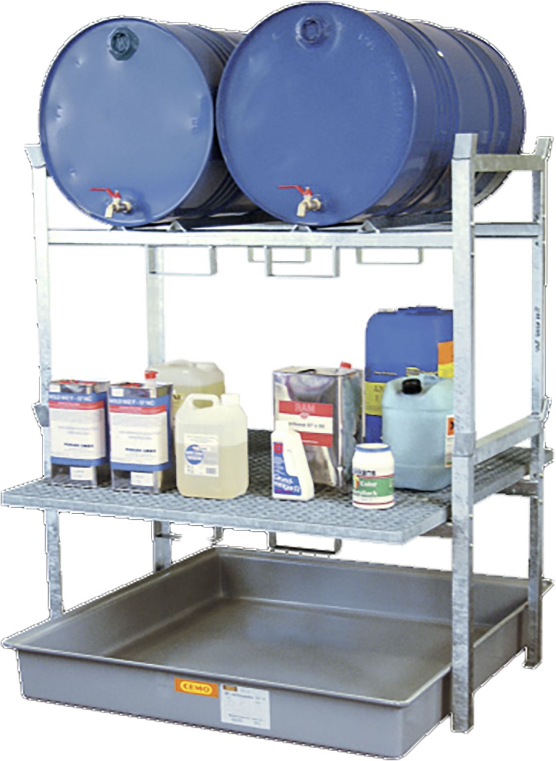 Cemo Regal "800" 128 x 162 x 141 cm 1 x Fassauflage 2 x 200, 1 x Gitterrost, GFK-Wanne, 7673