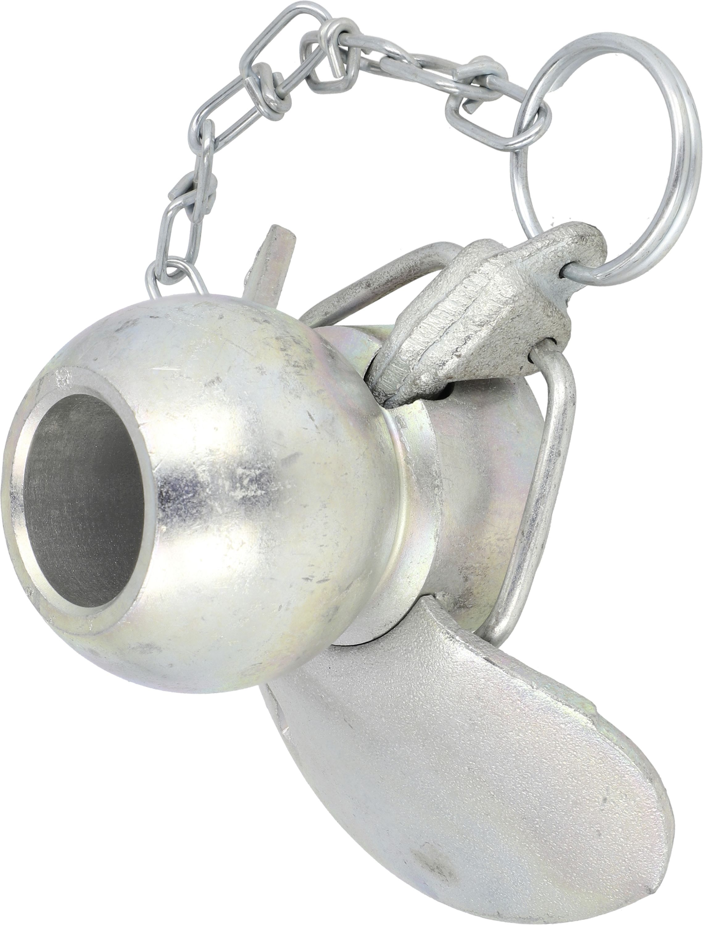 Kugelfangprofil Kat. 2, 28,4 x 56 mm, für Unterlenkerfanghaken, mit Kette und Klappsplint, 01450