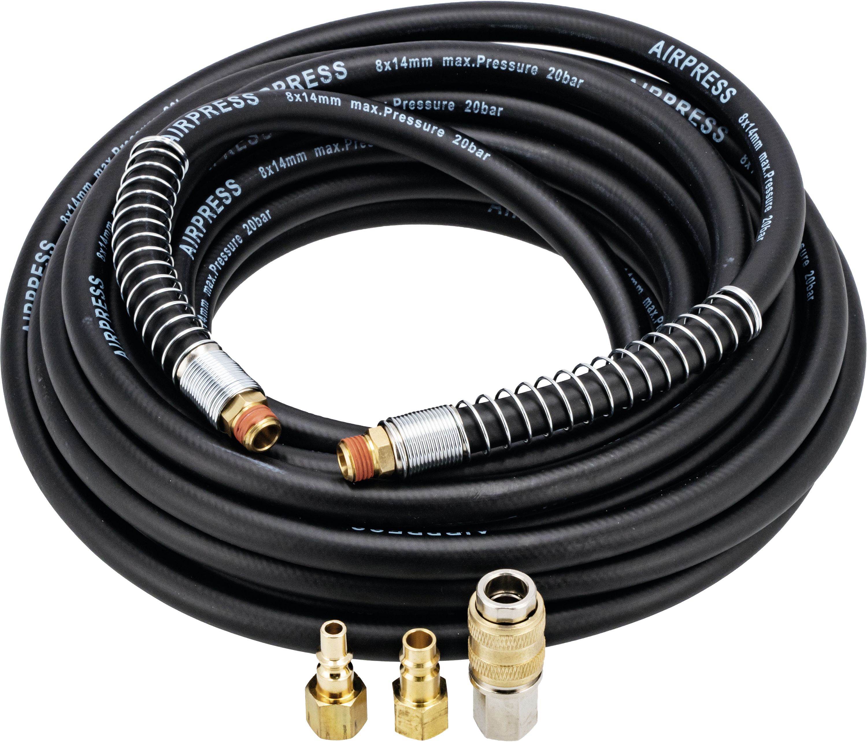 Airpress Druckluftschlauch 8 x 14 mm, 10 m für Kompressoren, mit Knickschutz, 40490