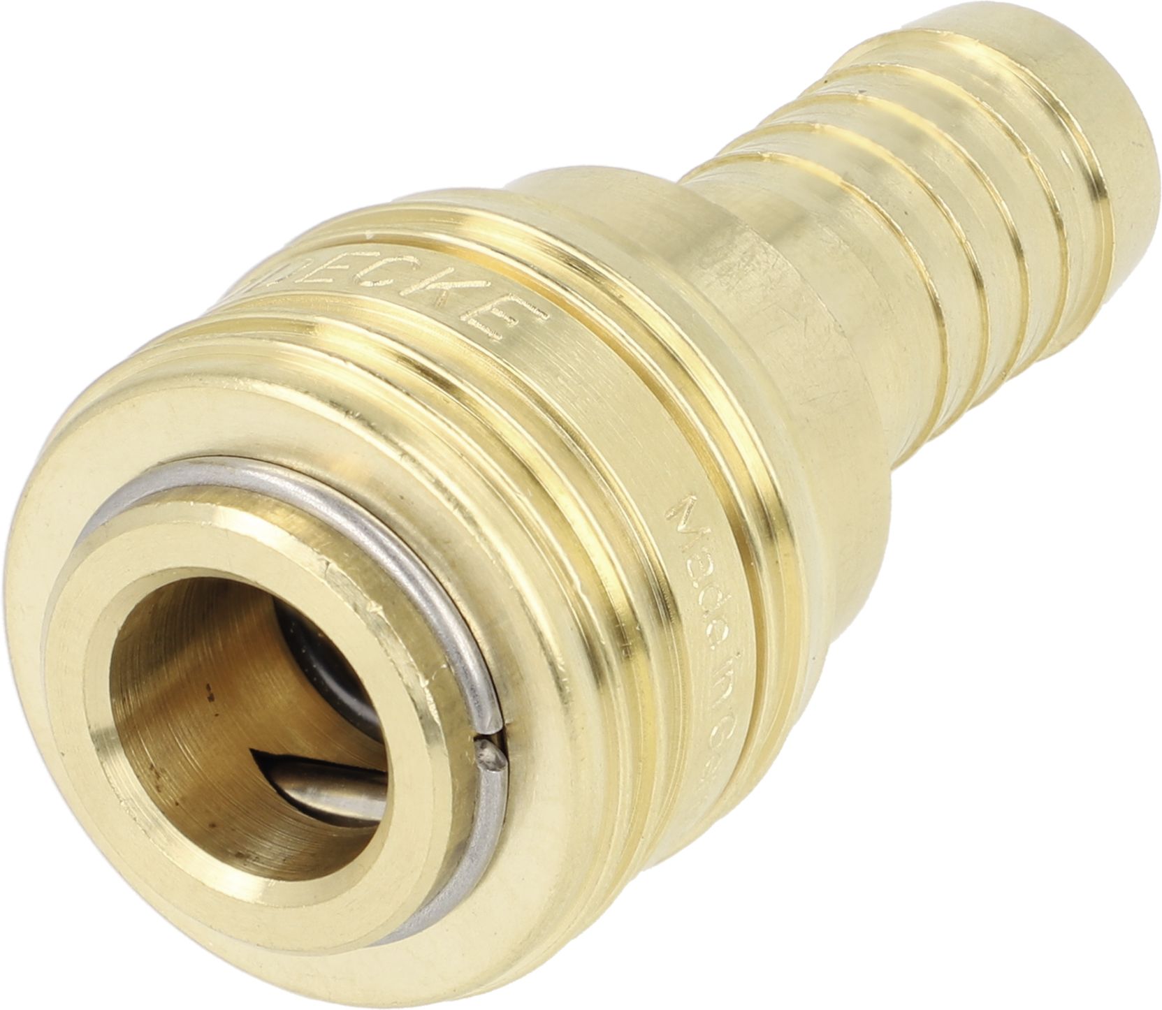 Druckluftmuffe Ø 13 mm, NW 7,2 mm, Messing, Ventilart einseitig absperrend