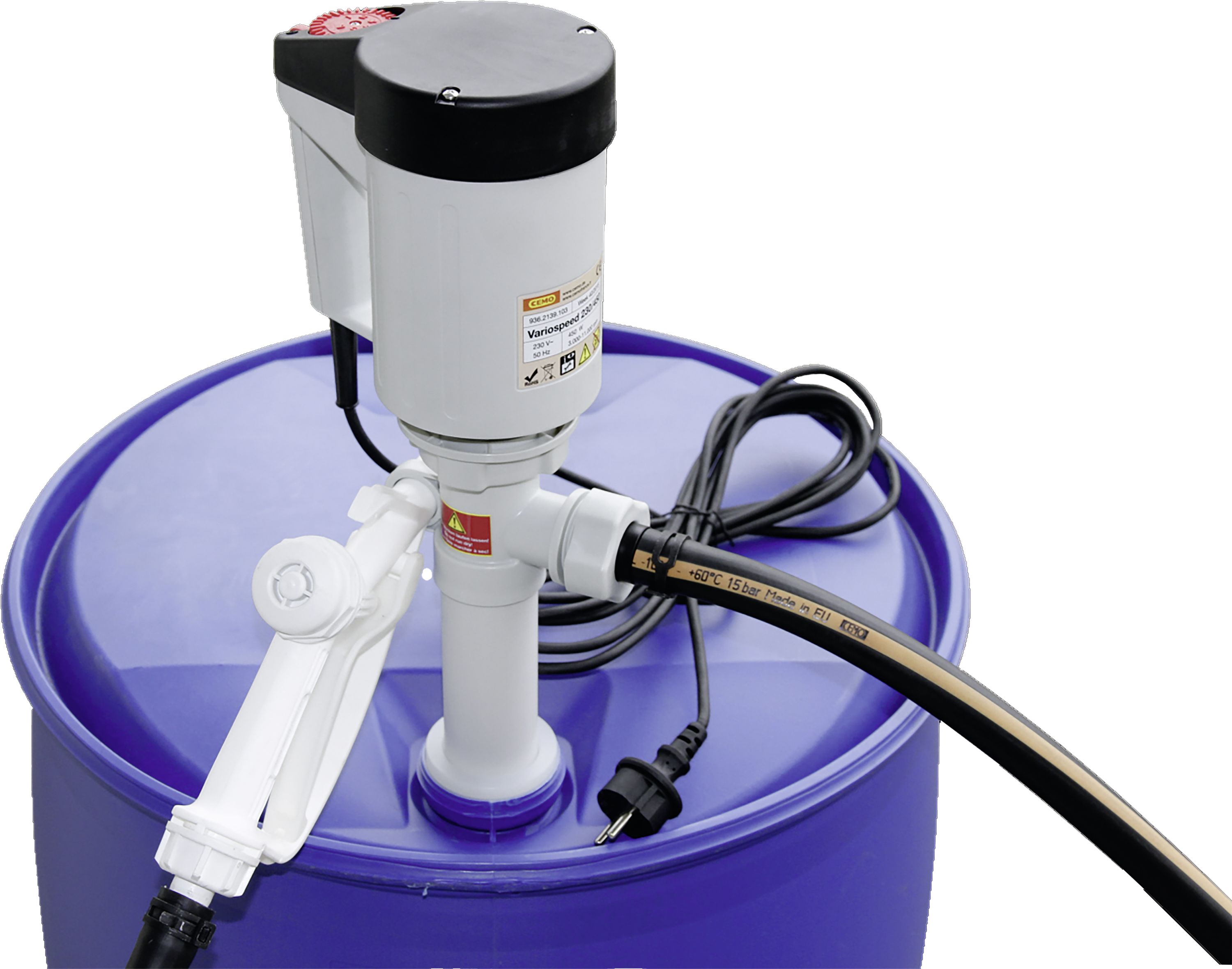 Cemo Fasspumpenset "ECO-1" für AdBlue , mit Handzapfventil, max.80 l/min, 10869