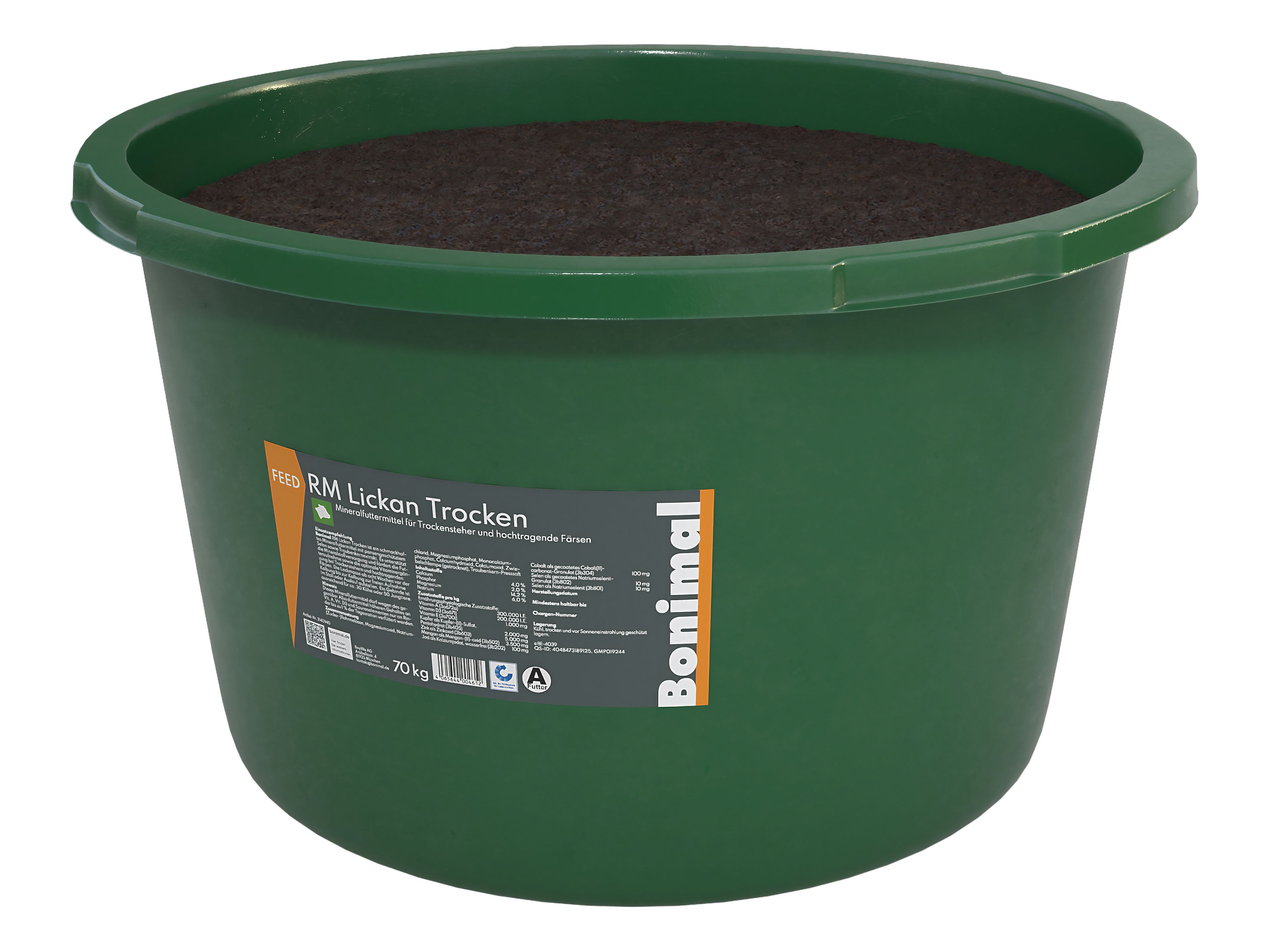 Bonimal FEED RM Lickan Trocken witterungsbeständige Leckmasse mit Selen sowie Traubenkernextrakt zum Lecken für trockenstehende Milchkühe und