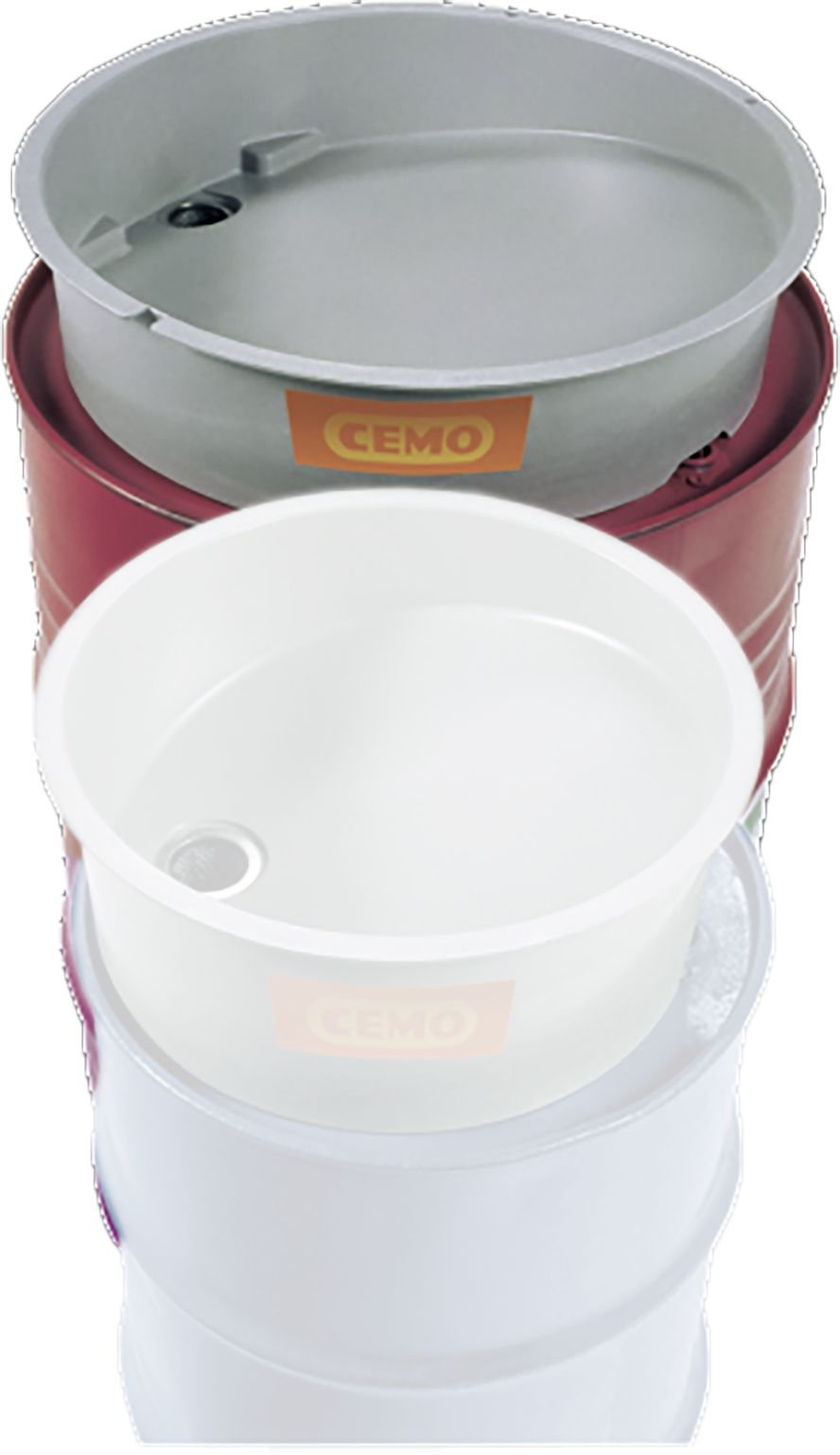 Cemo Trichter Ø 56 cm, Höhe 15 cm, ohne Deckel, für 200 l-Fass, GFK, 3342