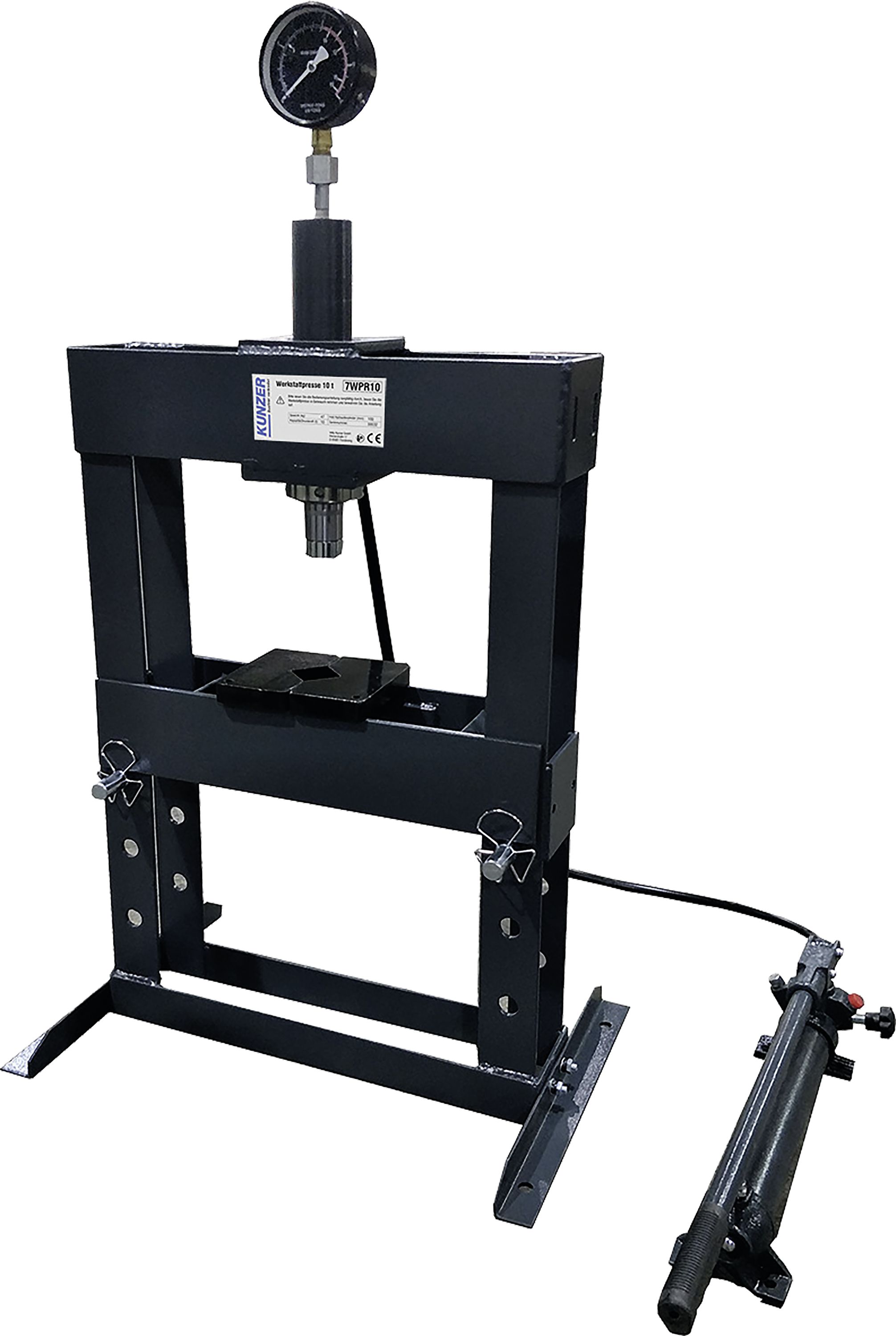 KUNZER Werkstattpresse 10 t, Hub 180 mm, für die Nutzung als Bank- bzw. Tischpresse, 7WPR10