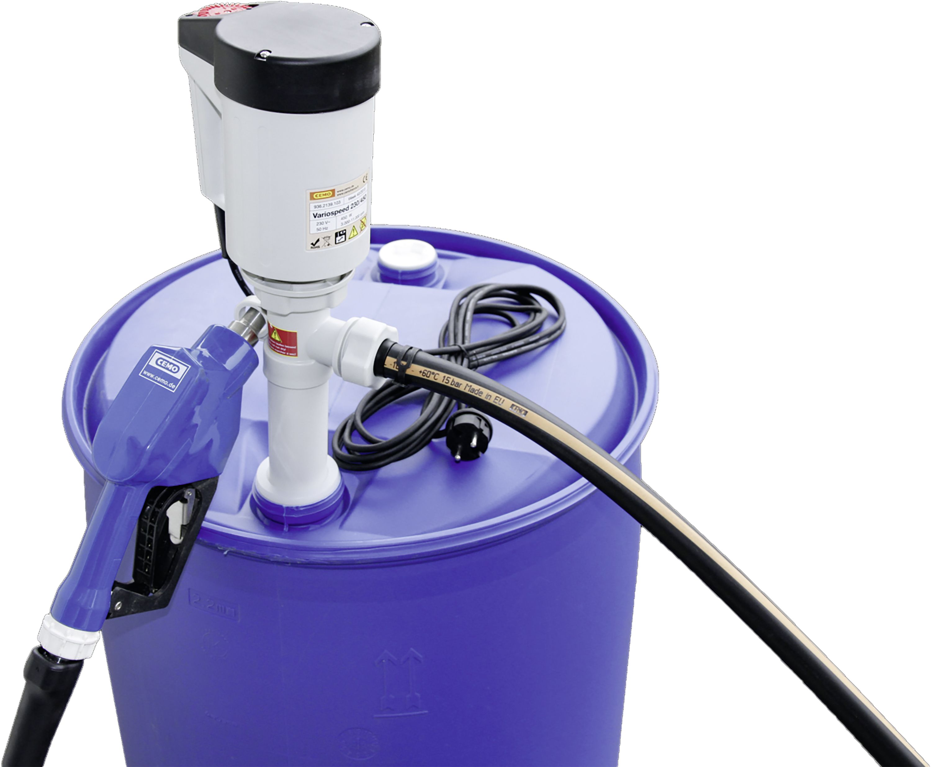 Cemo Fasspumpenset "ECO-1" für AdBlue , mit Automatik-Zapfpistole, max.35 l/min, 10870