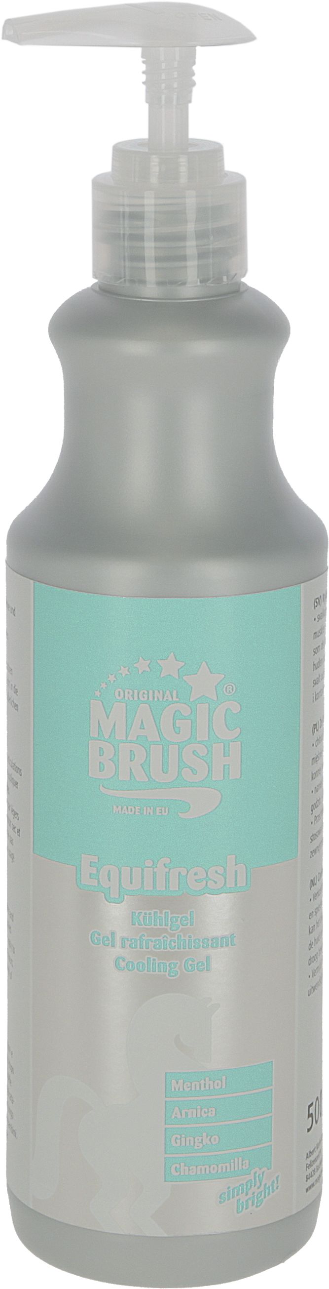 MAGIC BRUSH Kühlgel "Equifresh" 500 ml mit Pumpflasche für das Kühlen von müden Beinen, Sehnen, Gelenken und Muskeln, 3223440