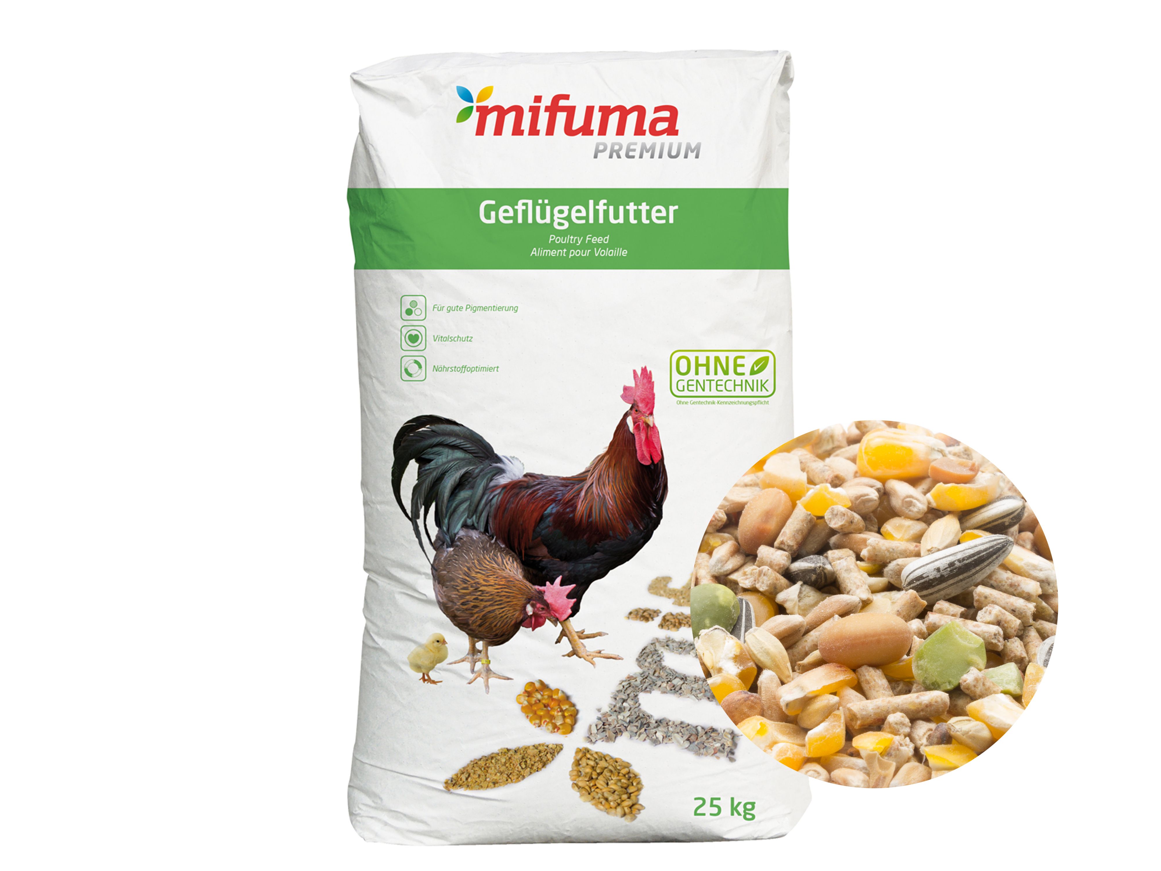 Mifuma Wellness Legemischung Premium Körner-Pellet-Mischung als Legehennenfutter Körner 25 kg Sack