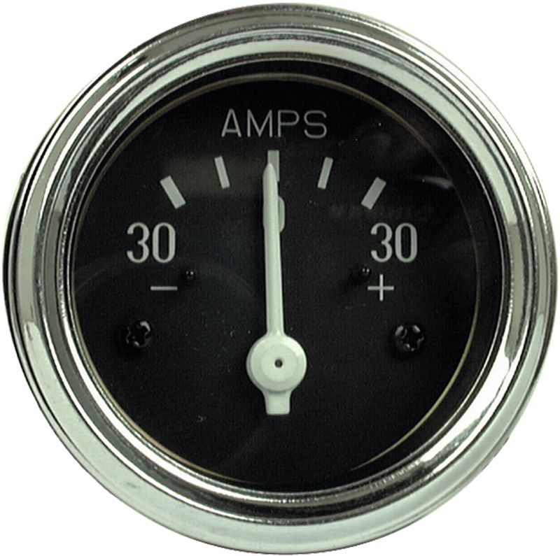 Amperemeter beleuchtet, Anzeigebereich 0 bis 30 A, mit Chromring, für Ford New Holland