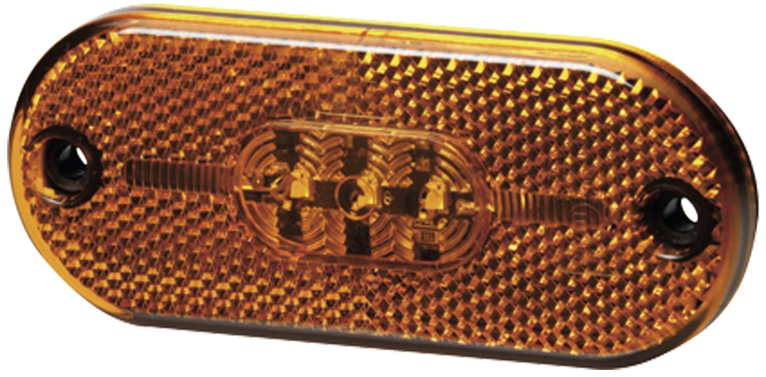 Hella LED-Seitenmarkierungsleuchte gelb, oval, 12 – 24 V DC, 2PS 357 009-001
