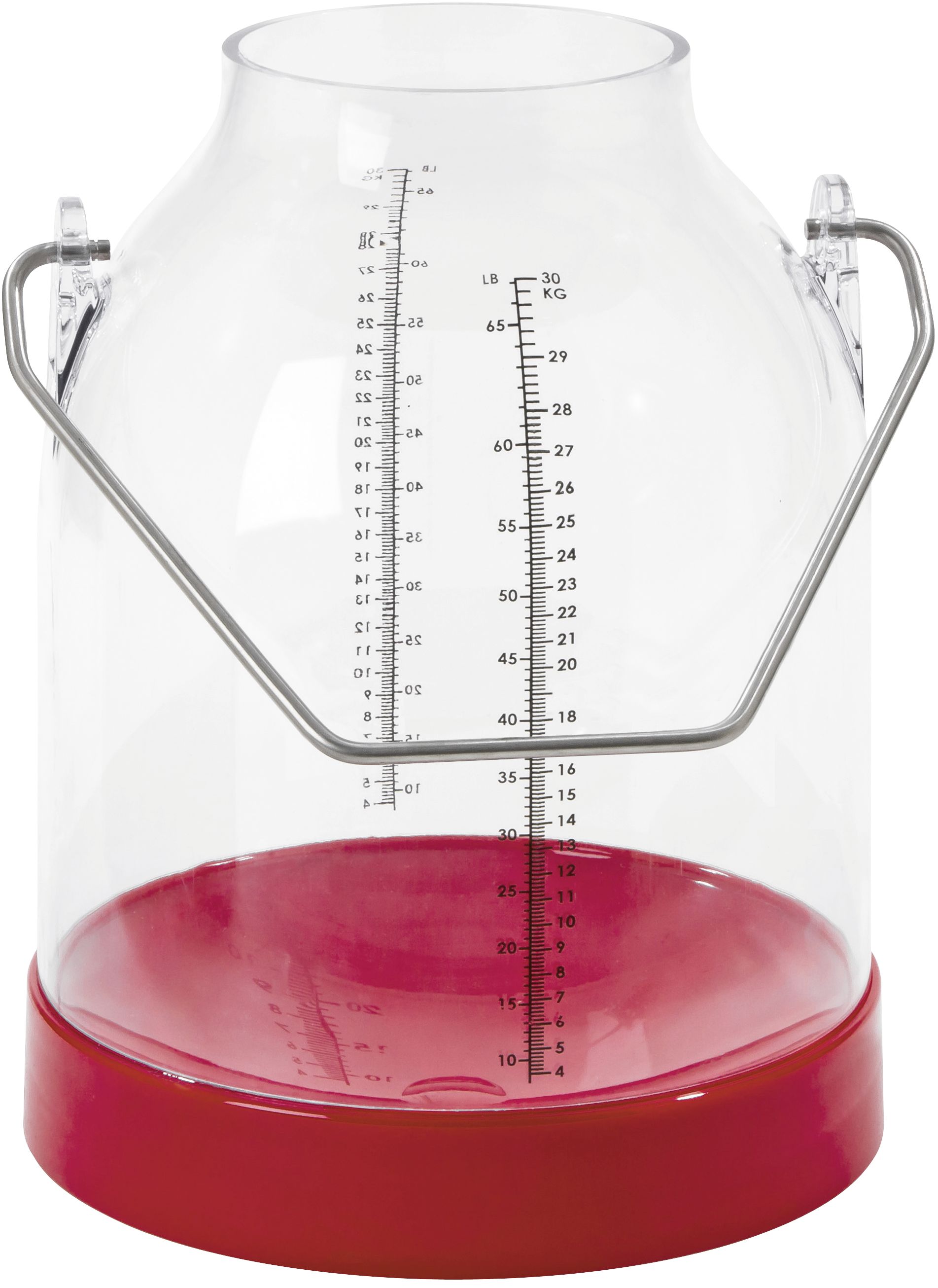KERBL Melkeimer 30 l transparent; rot Polykarbonat (lebensmittelecht), 151050