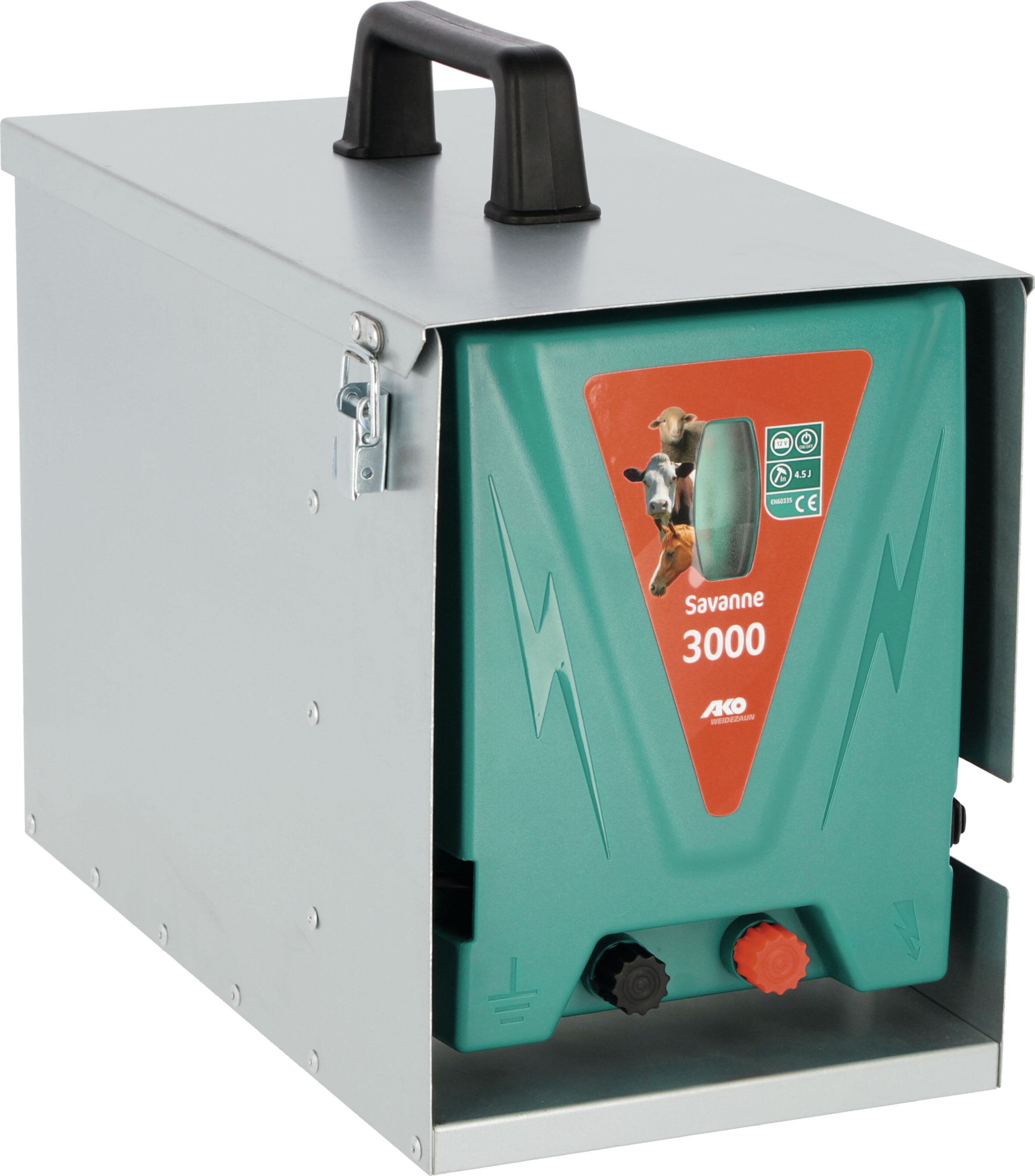 Ako Weidezaungerät "Mobil Power Savanne 3000" 12 V mit Metallbox, 372754