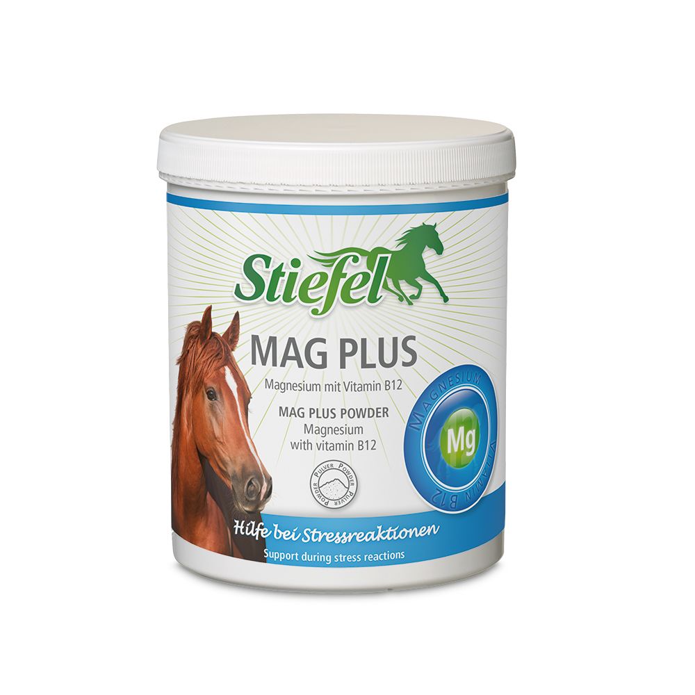 Stiefel MAG Plus Pulver Magnesium mit Vitamin B12 und Vitamin E für Pferde 1 kg Dose