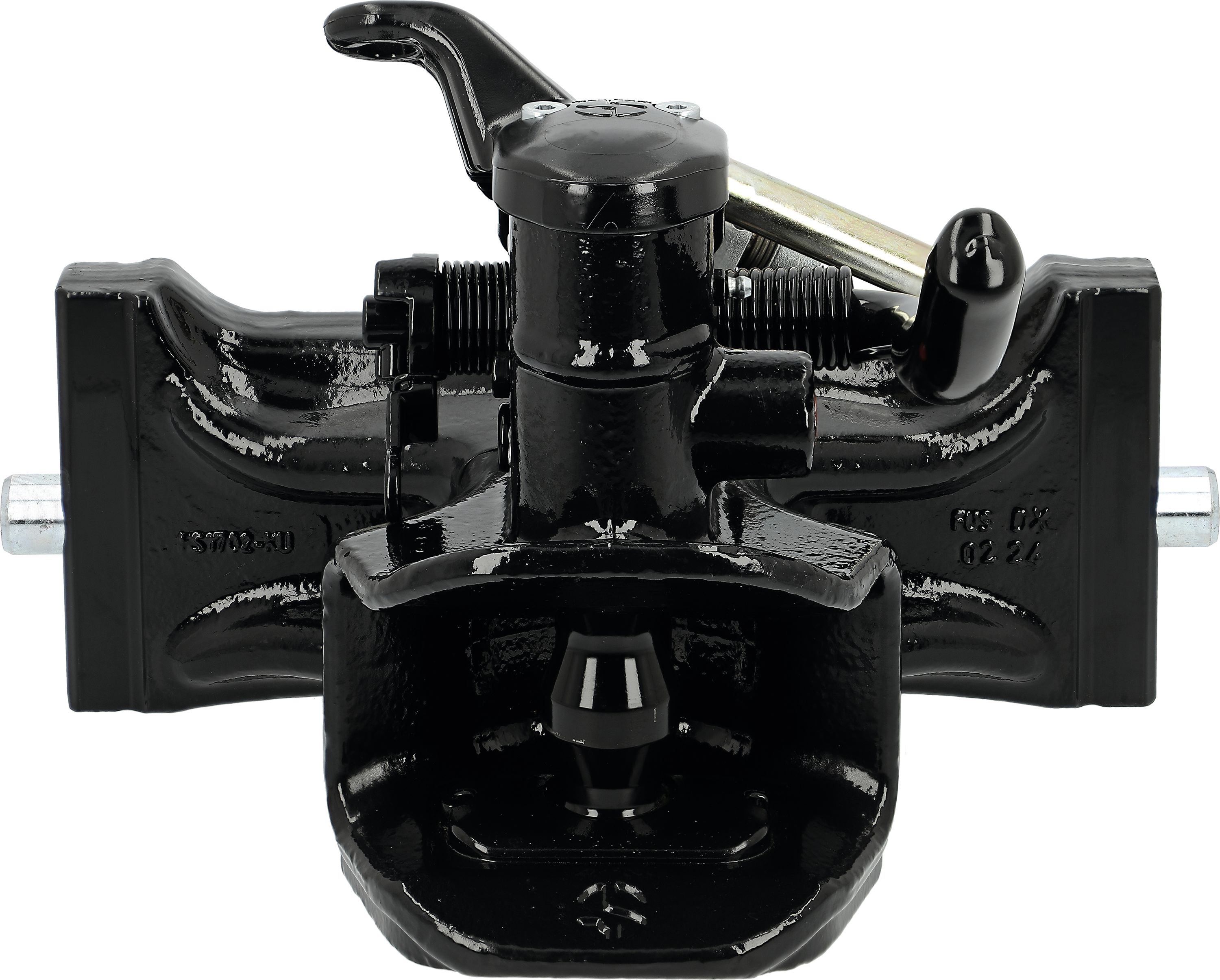 HANS SAUERMANN Zugmaul "HS1700-1KUD-38" automatisch mit Adapterplatte, 330/25/32 mm, Ø Bolzen 38 mm, schwarz, D0.017.8569.3