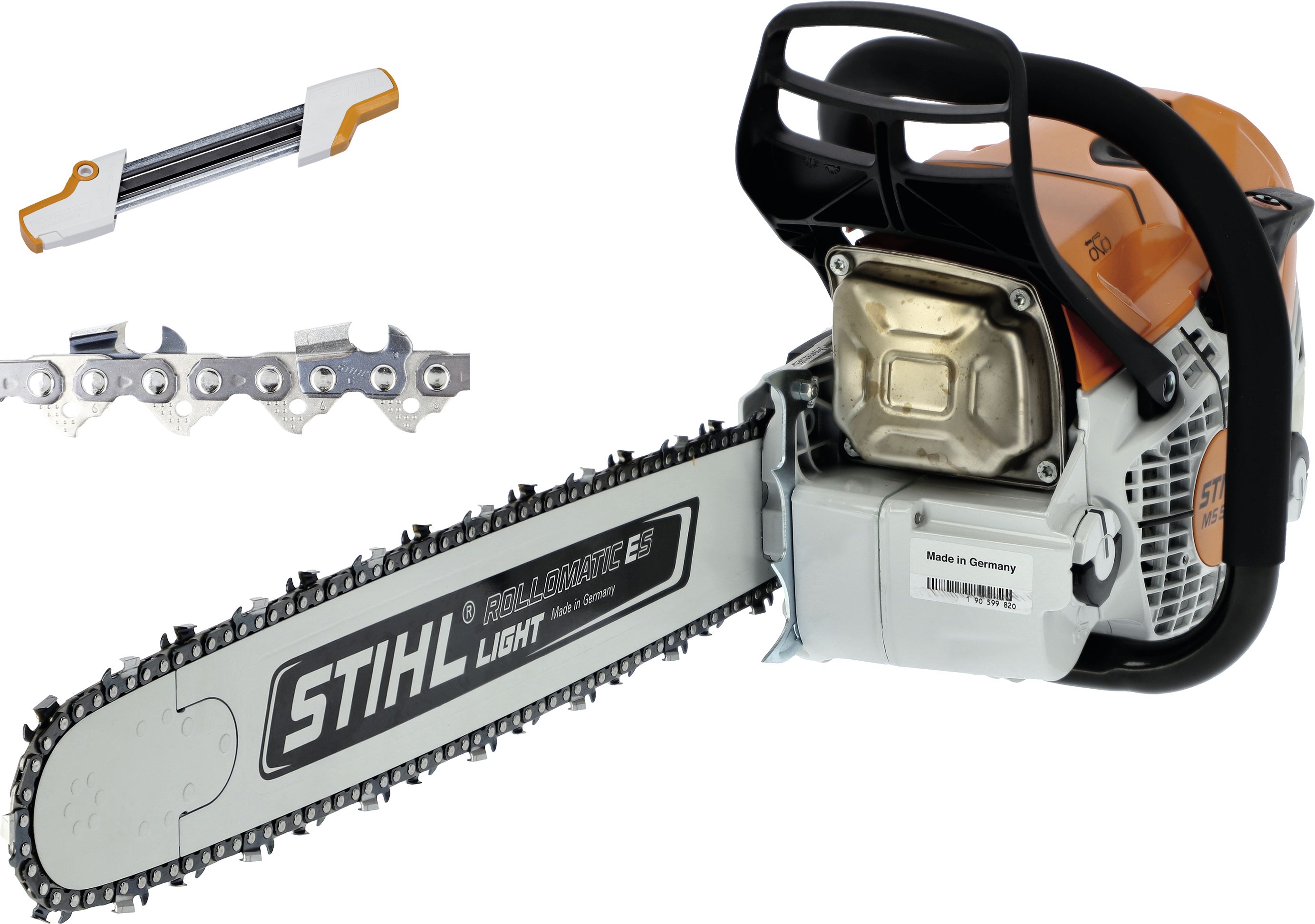 STIHL Benzin-Kettensäge "MS 500i" 5,0 kW (6,8 PS) Schienenlänge 50 cm, ohne Griffheizung, mit 2 Ketten, Feilenhalter, 1147 200 0000